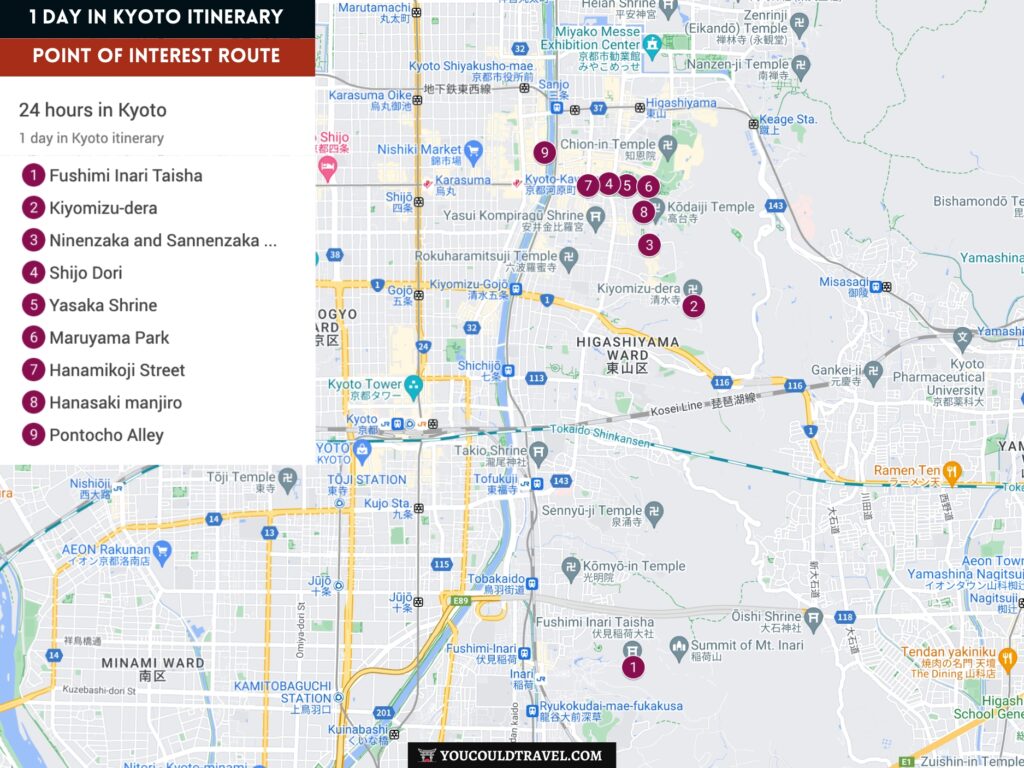 1 day in Kyoto itinerary