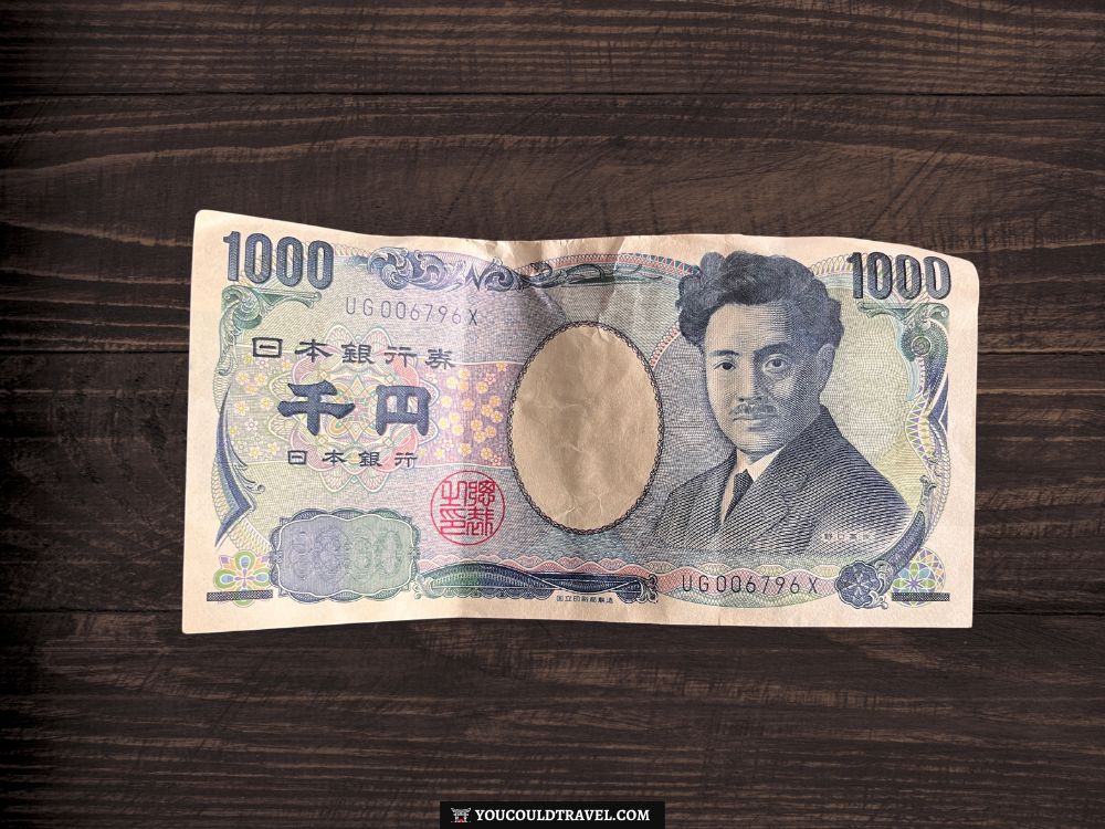 a Japanese banknote of 1000 yen