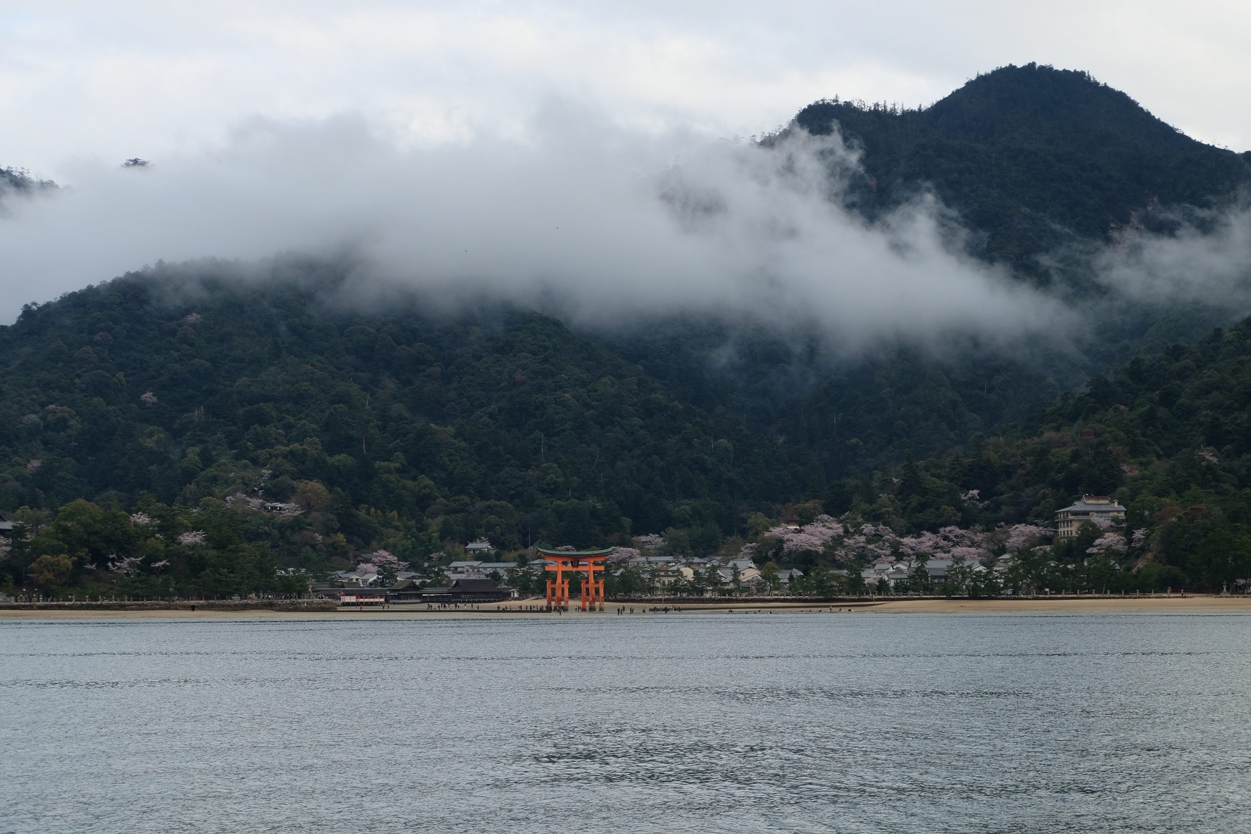 Approach to Miyajima Island from afar Approach to Miyajima Island from afar
