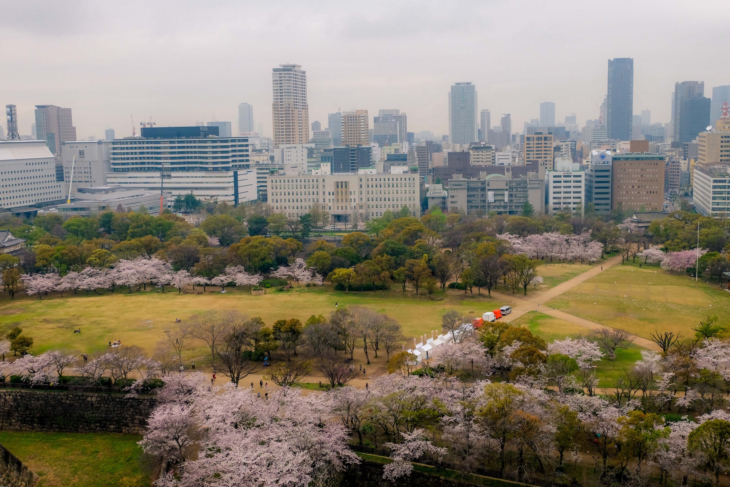 beautiful osaka from above