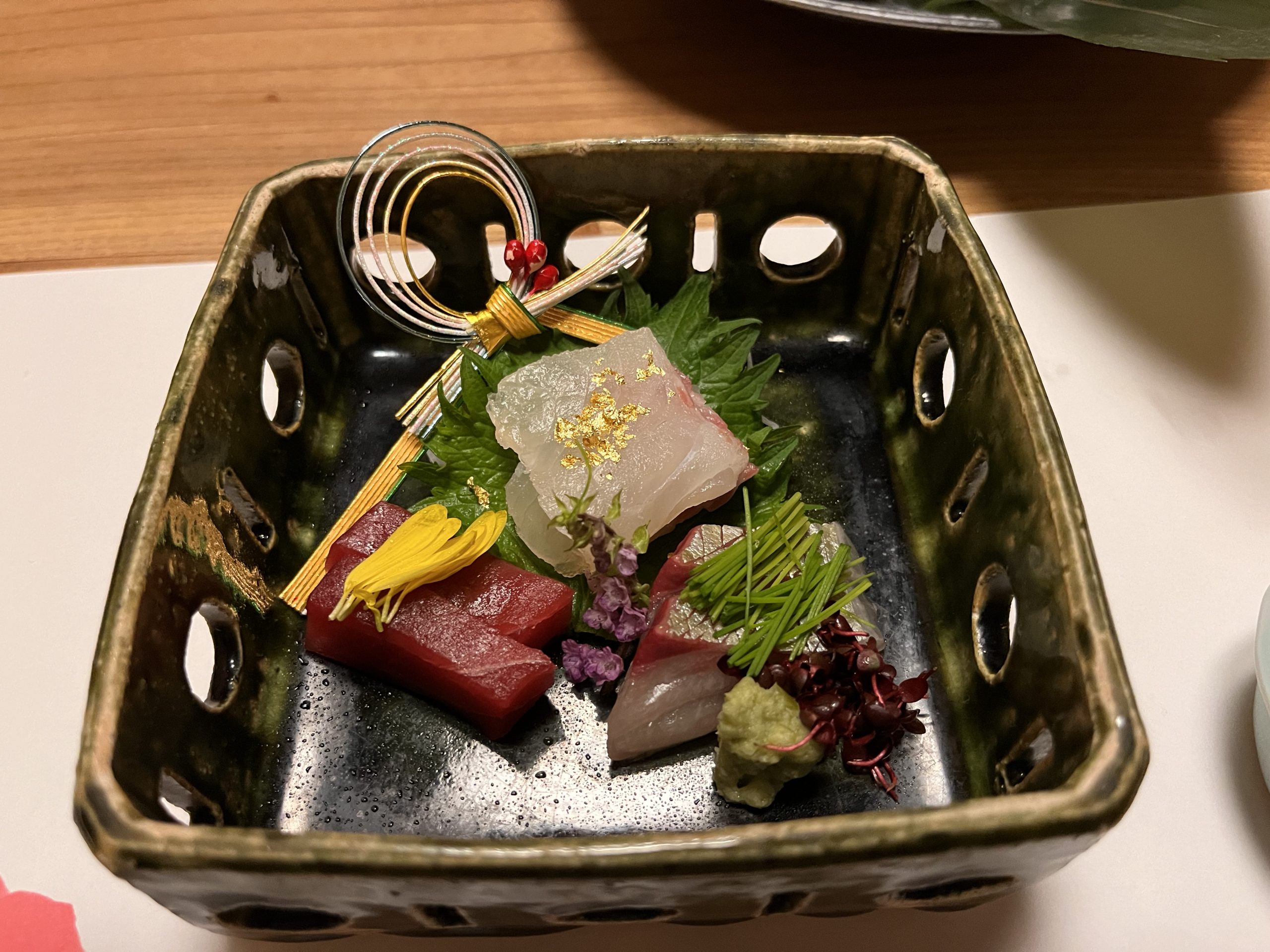 Beautiful plate of sashimi in a Kyoto restaurant