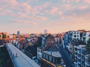 Contemplating the day trips from Brussels with a view over the skyline of the city