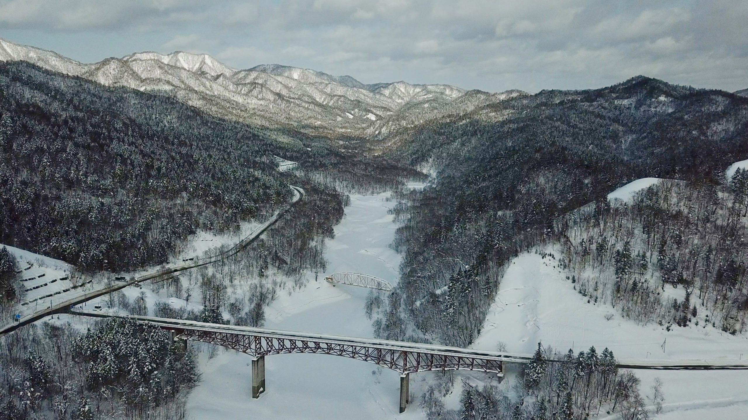 Beautiful winter landscape in Hokkaido