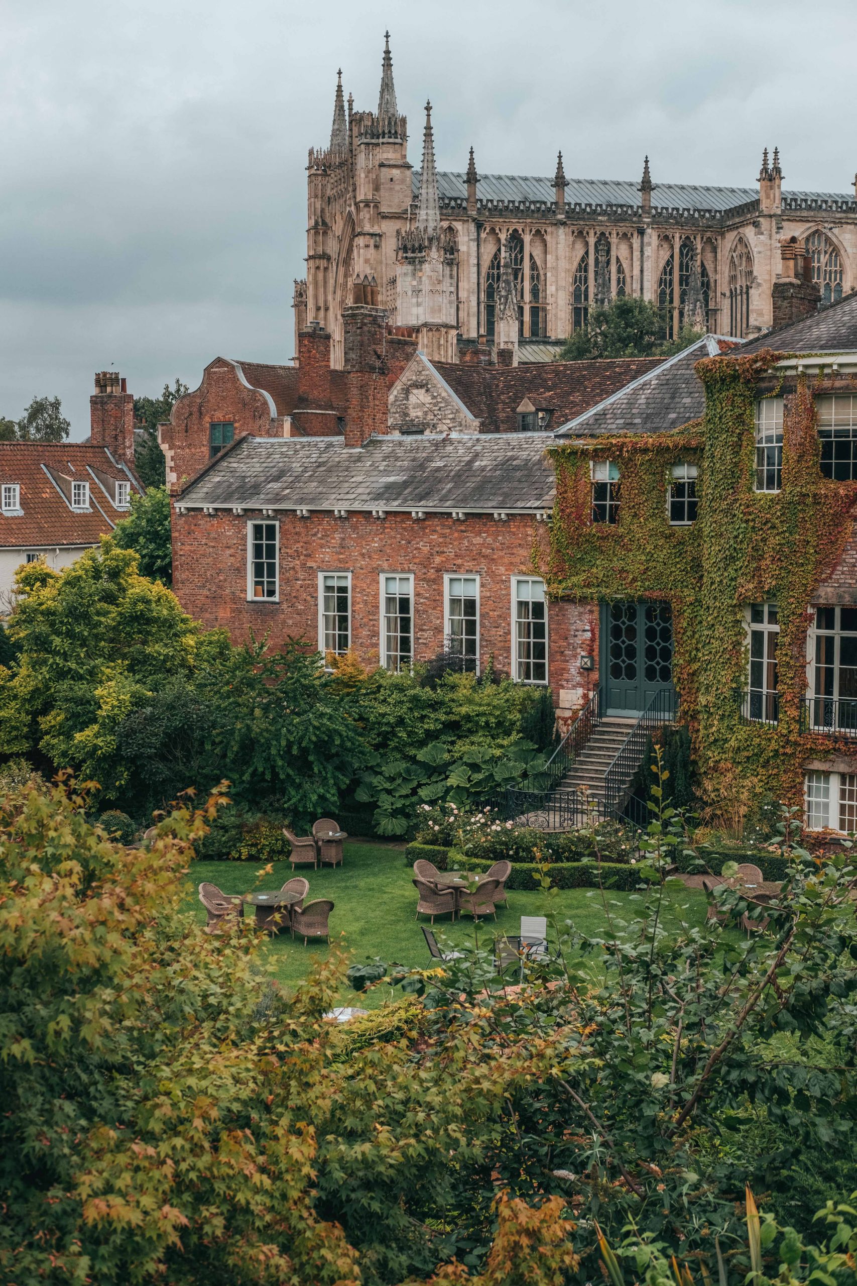 Beautiful York Minster as seen from the city walls