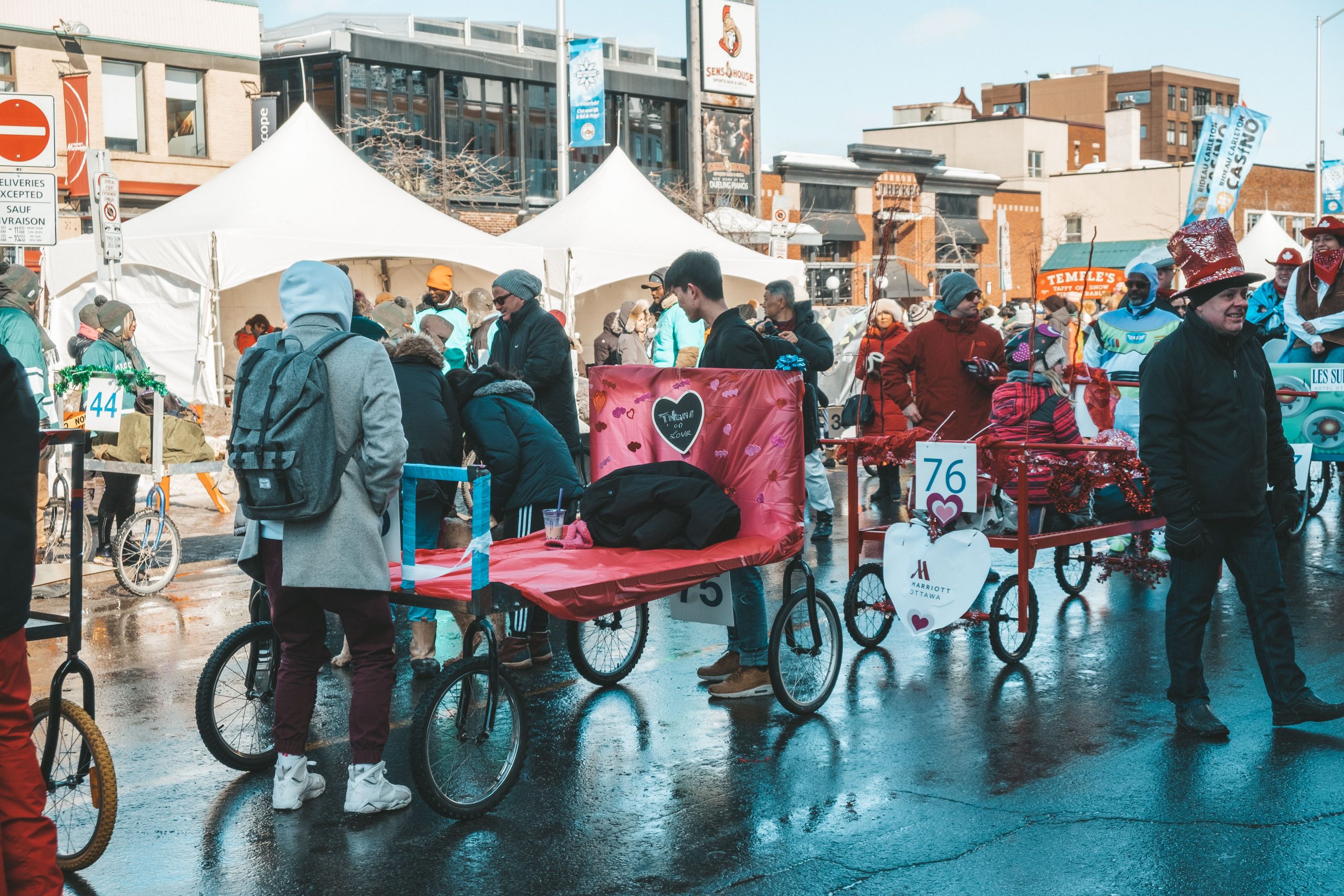 bed race in Ottawa winterlude