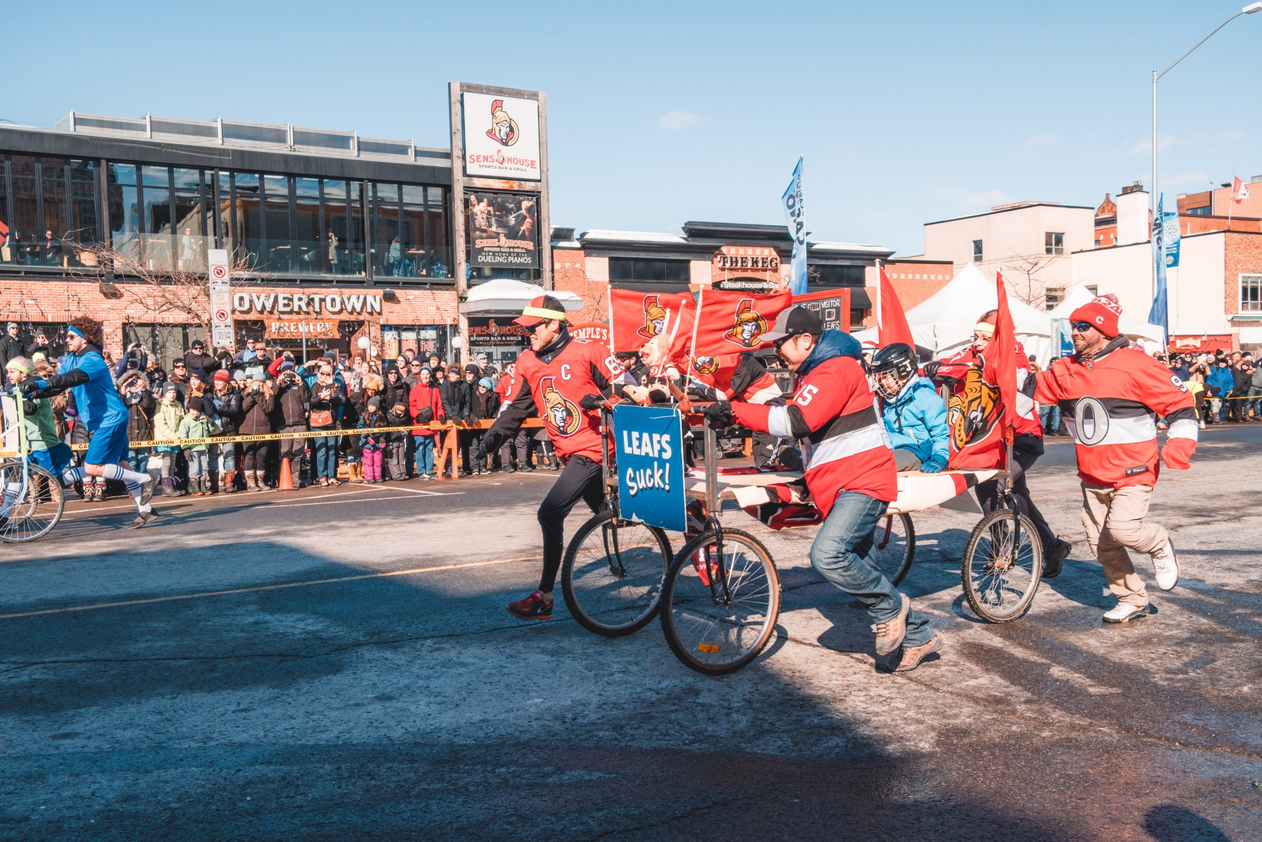 bed race in Ottawa winterlude