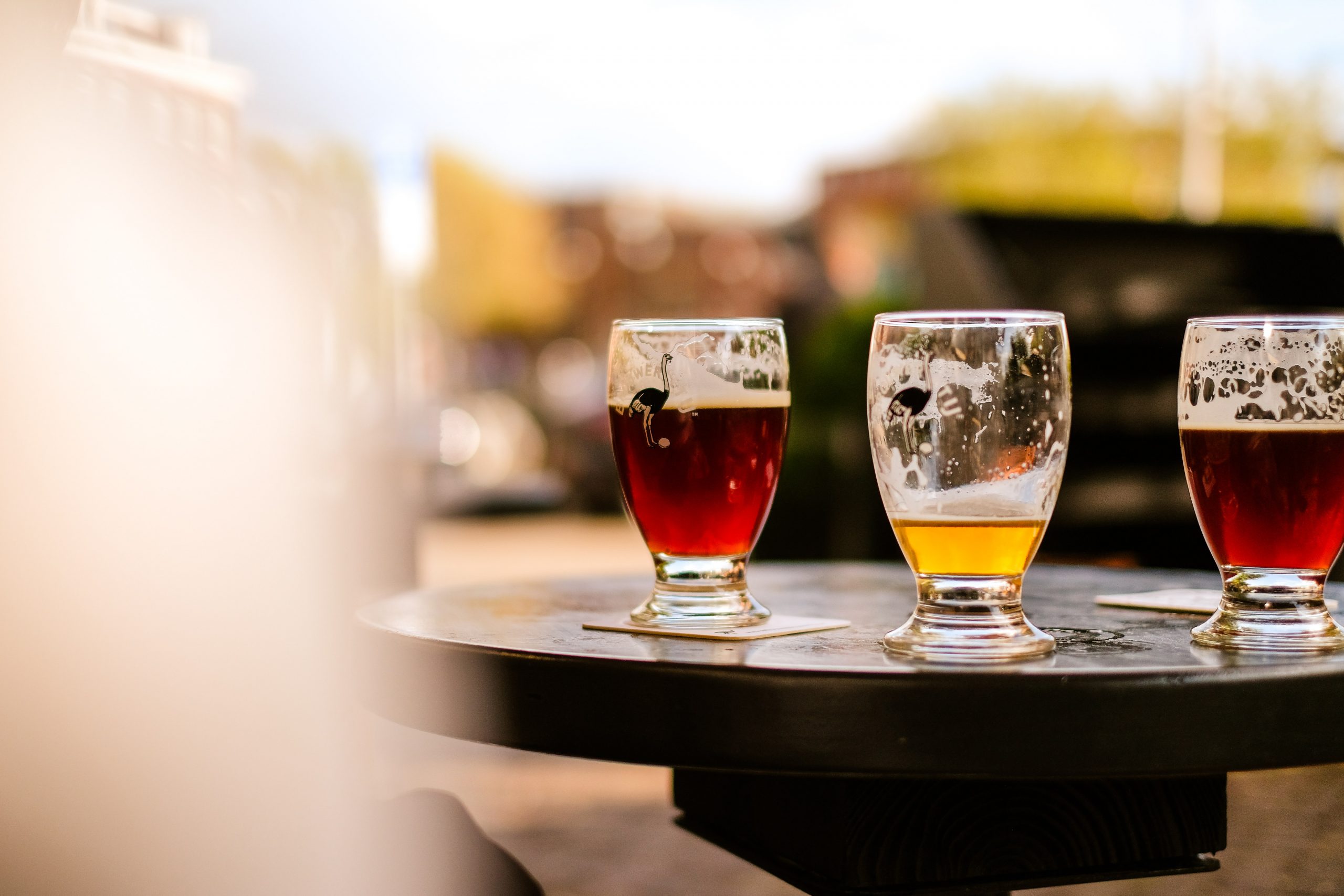 Three glasses of beer in Amsterdam Three glasses of beer in Amsterdam