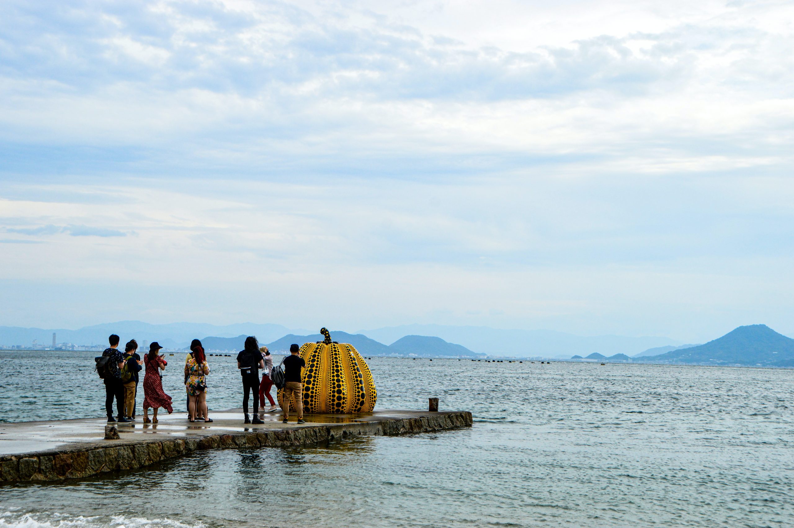 Big yayoi pumpkin in Naoshima island Big yayoi pumpkin in Naoshima island
