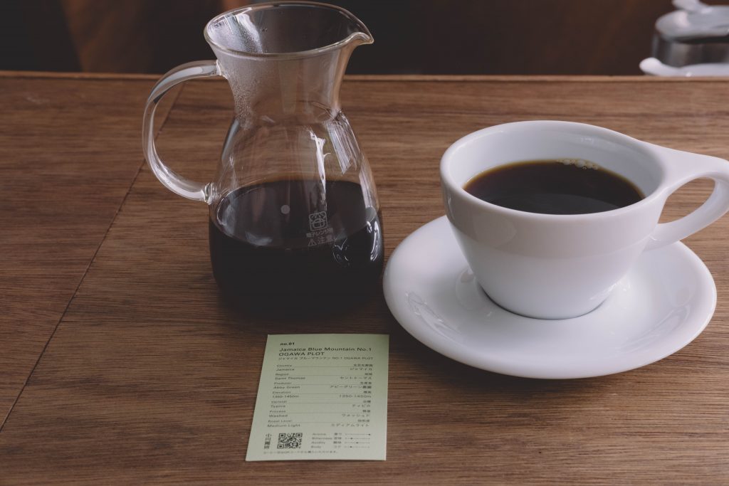 Blue mountain coffee at Ogawa coffee in Tokyo