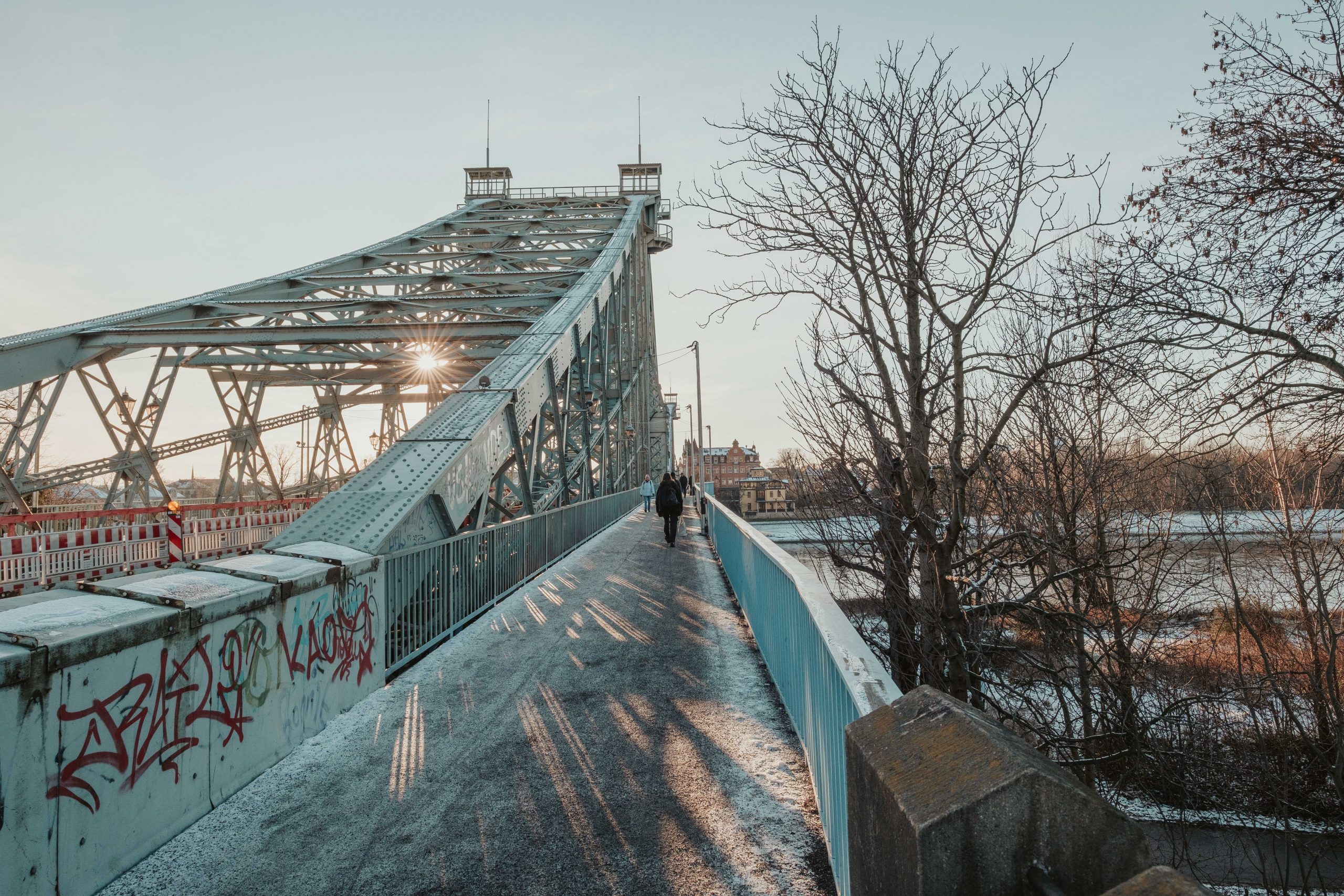 The blue wonder bridge in Loschwitz