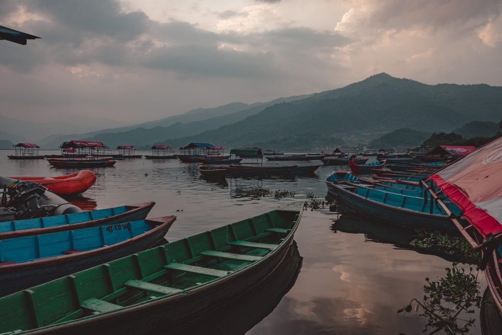 Boats on the lake Pokhara