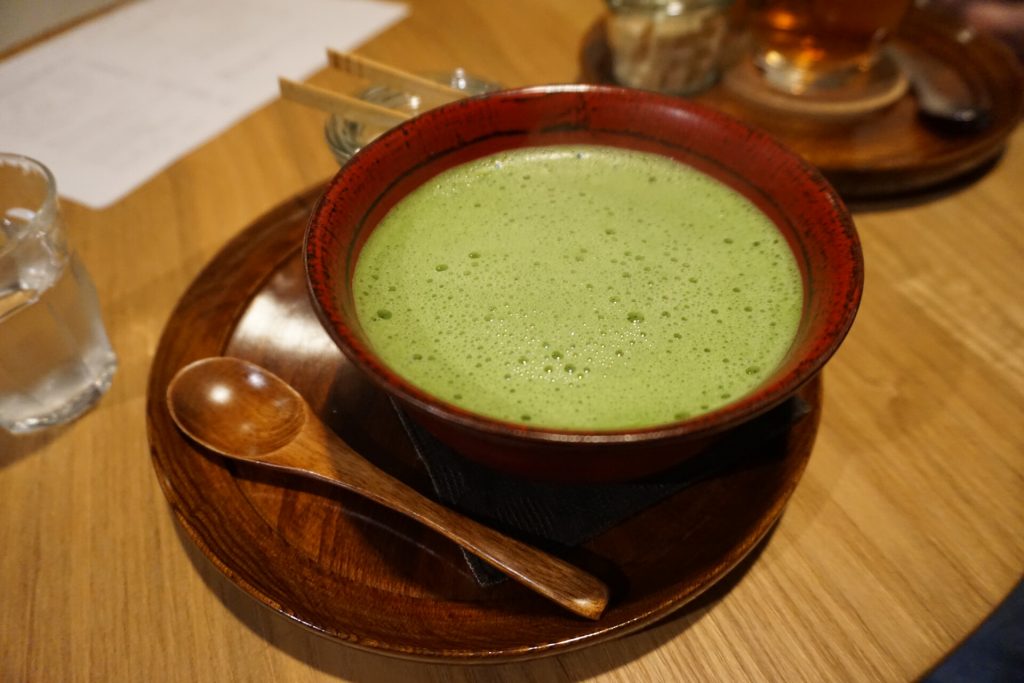 Bowl of traditional matcha tea Kyoto Prefecture, Japan