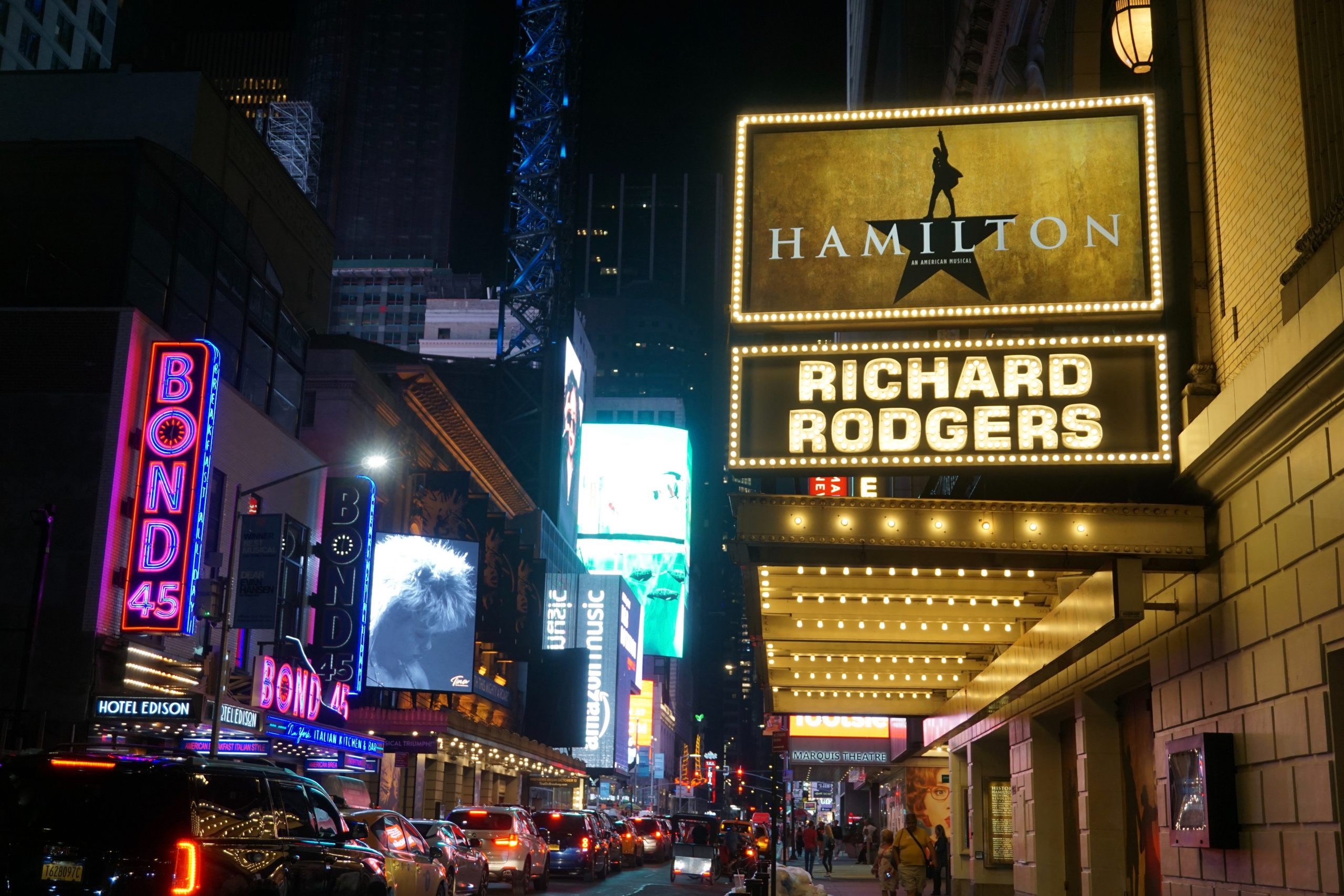 Broadway at night in New York City Broadway at night in New York City