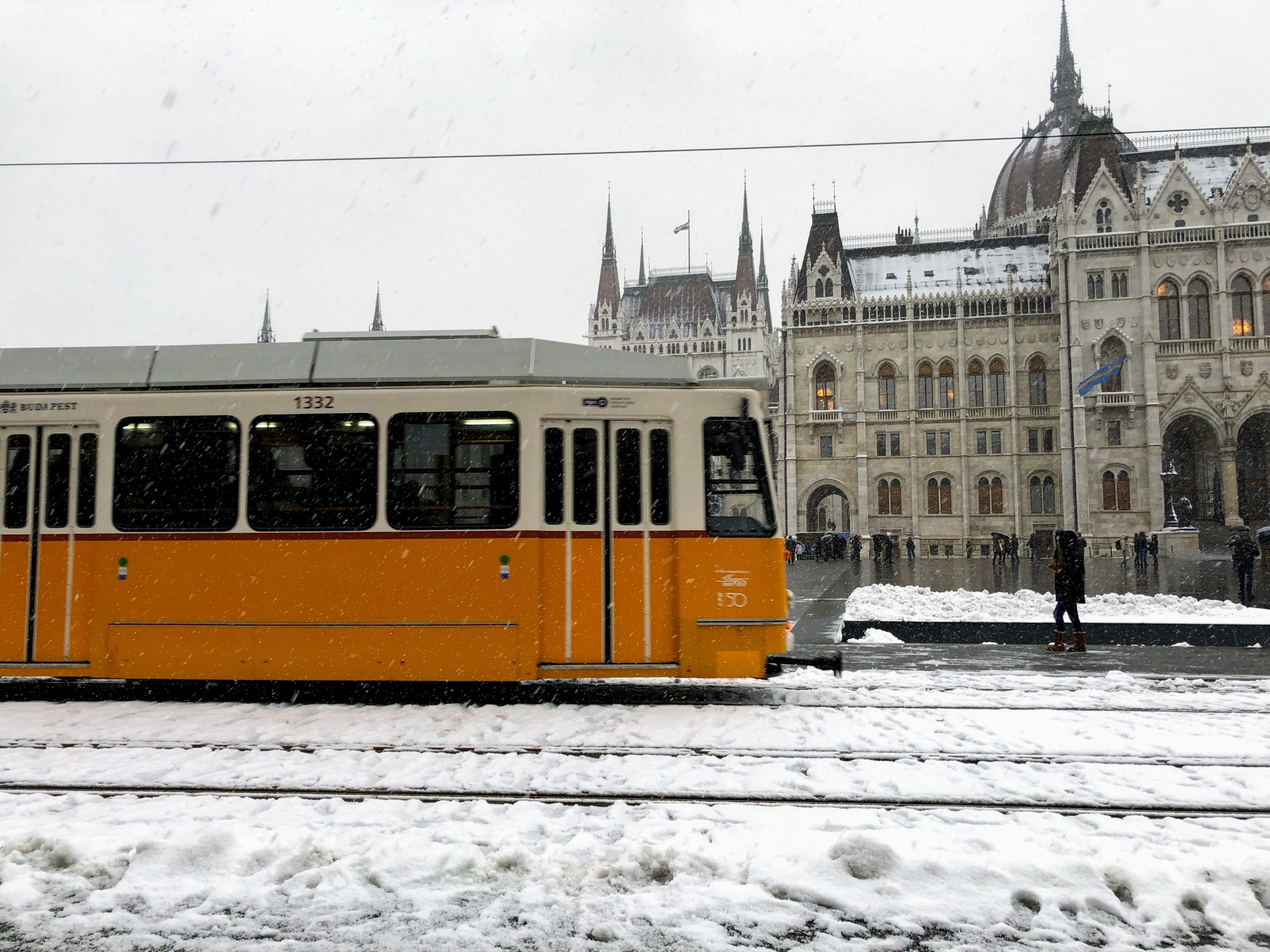 Budapest Tram in front of Parlament