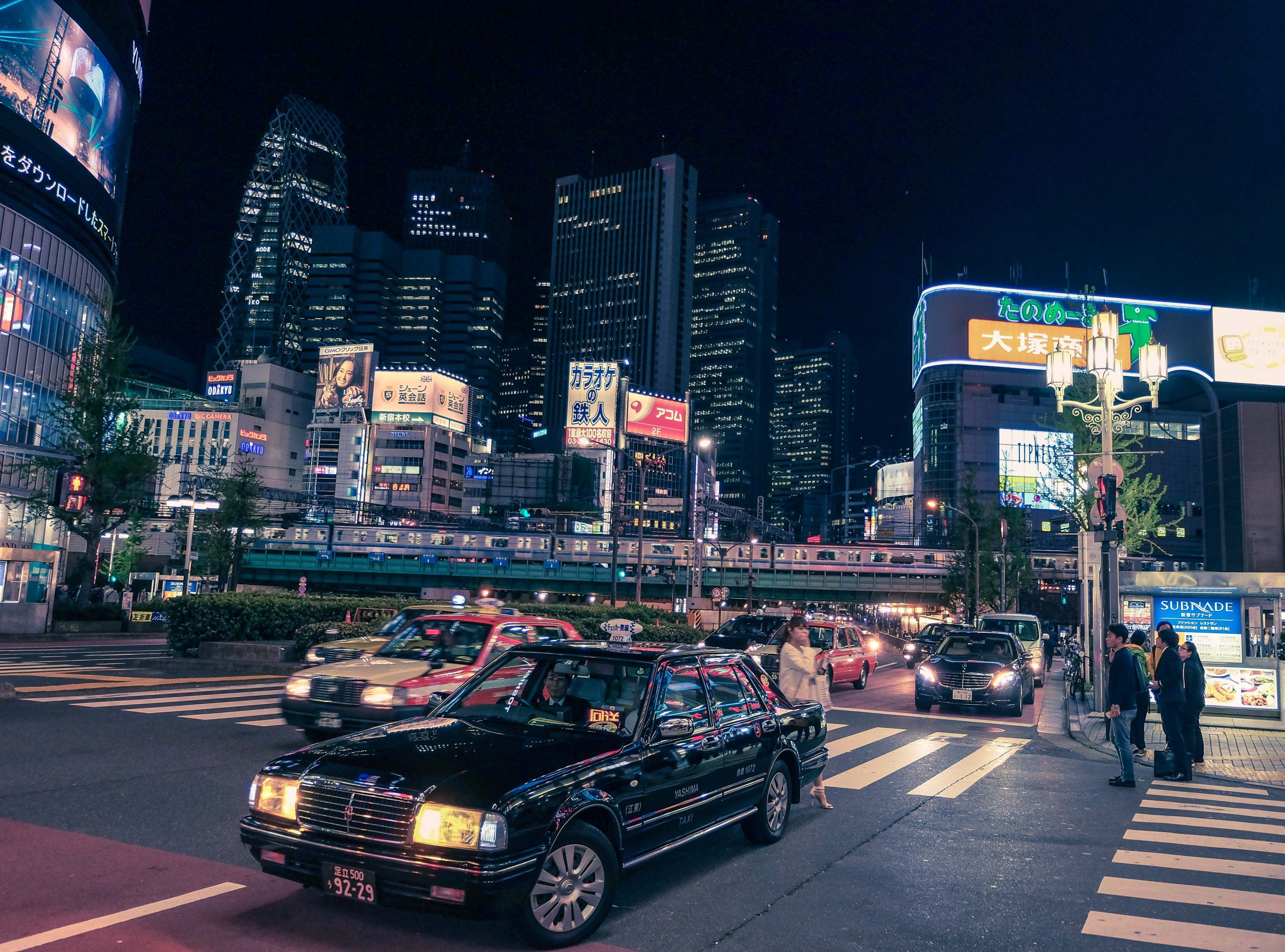 Cabs night time Shinjuku