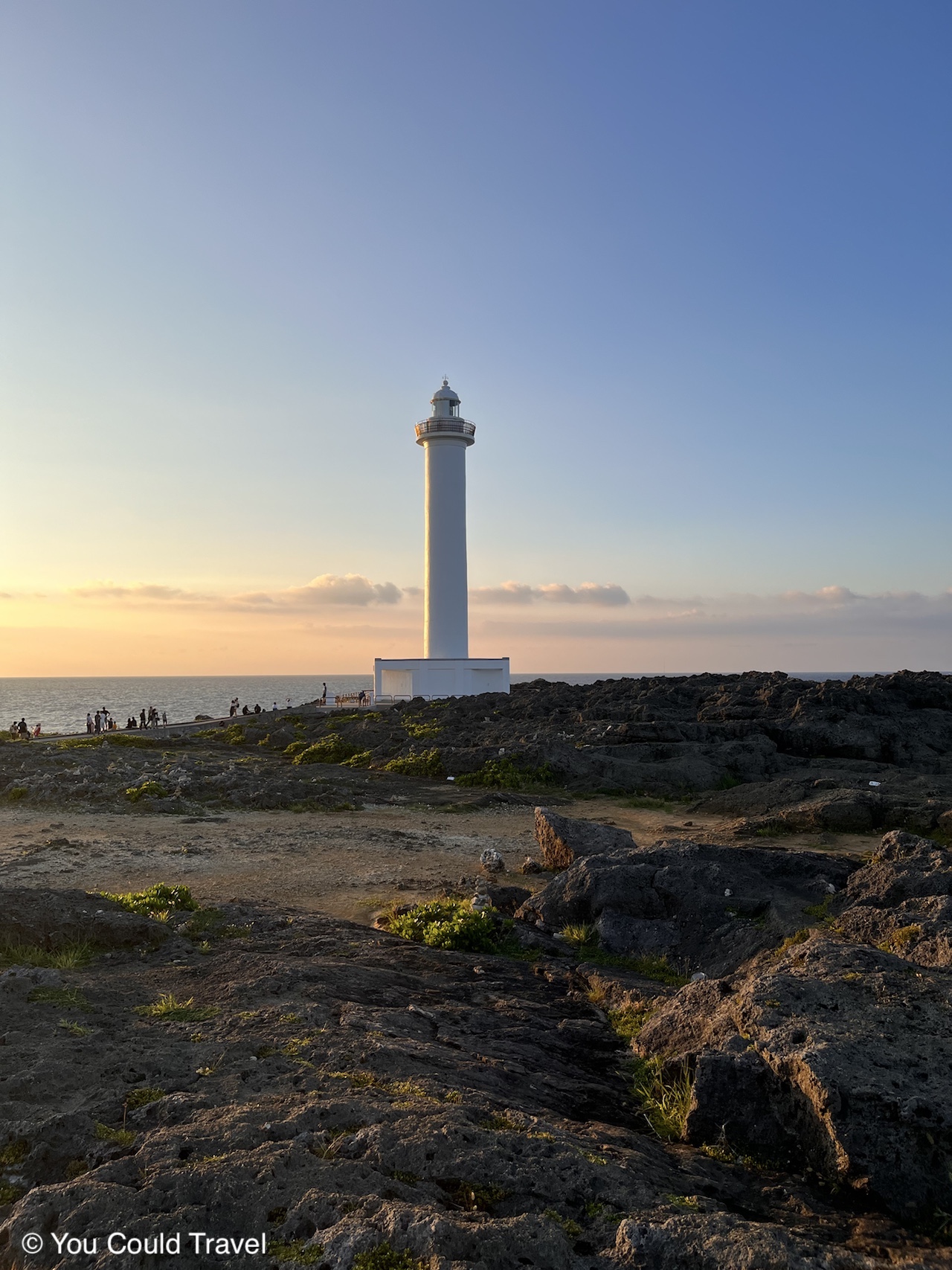 Cape Zanpa lighthouse at sunset