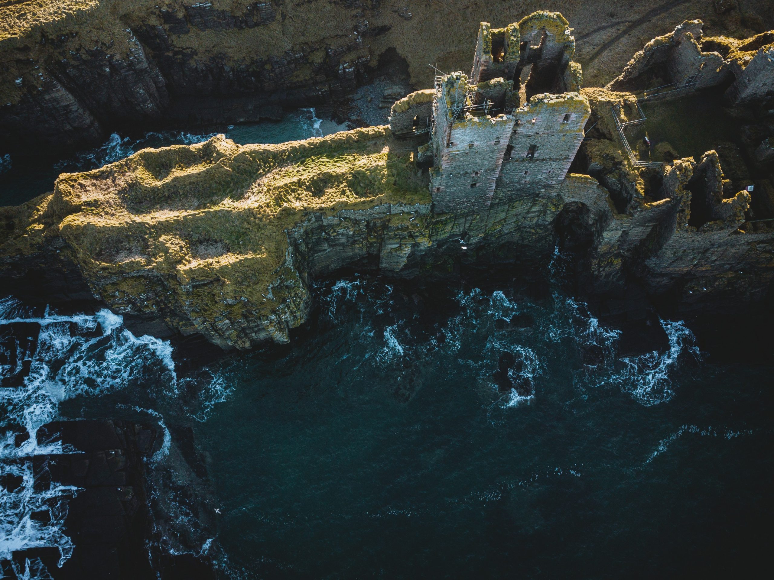 Castle Sinclair Girnigoe in Wick as seen from above