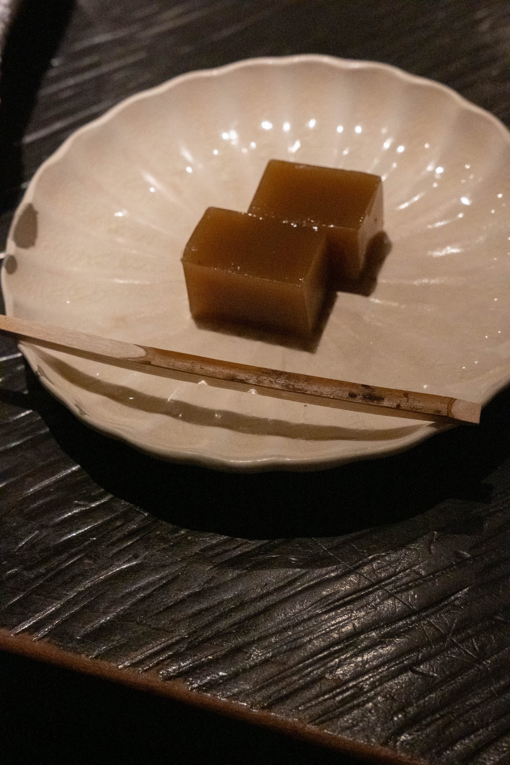 Chestnut wagashi at sakurai tea experience