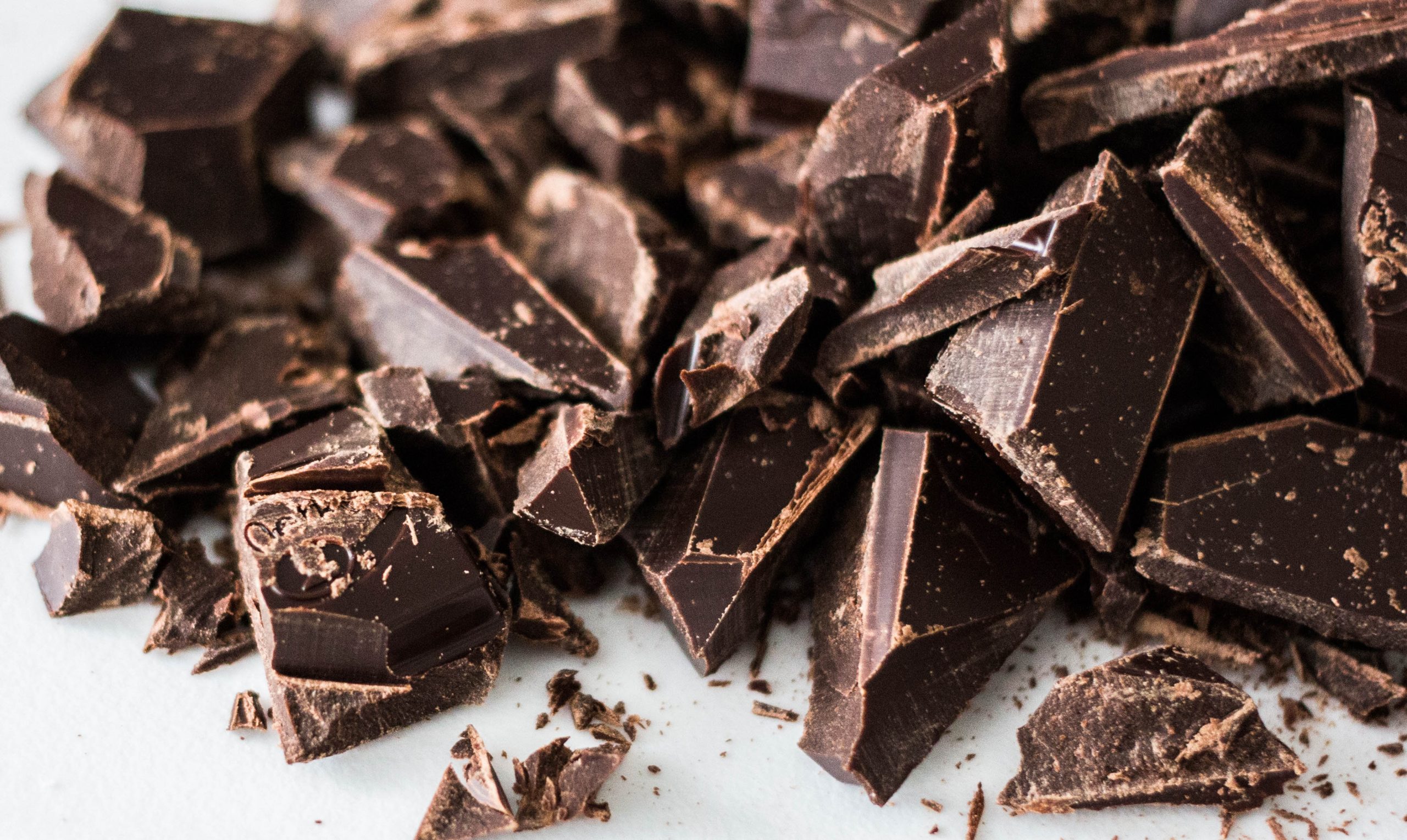 chocolate on white background