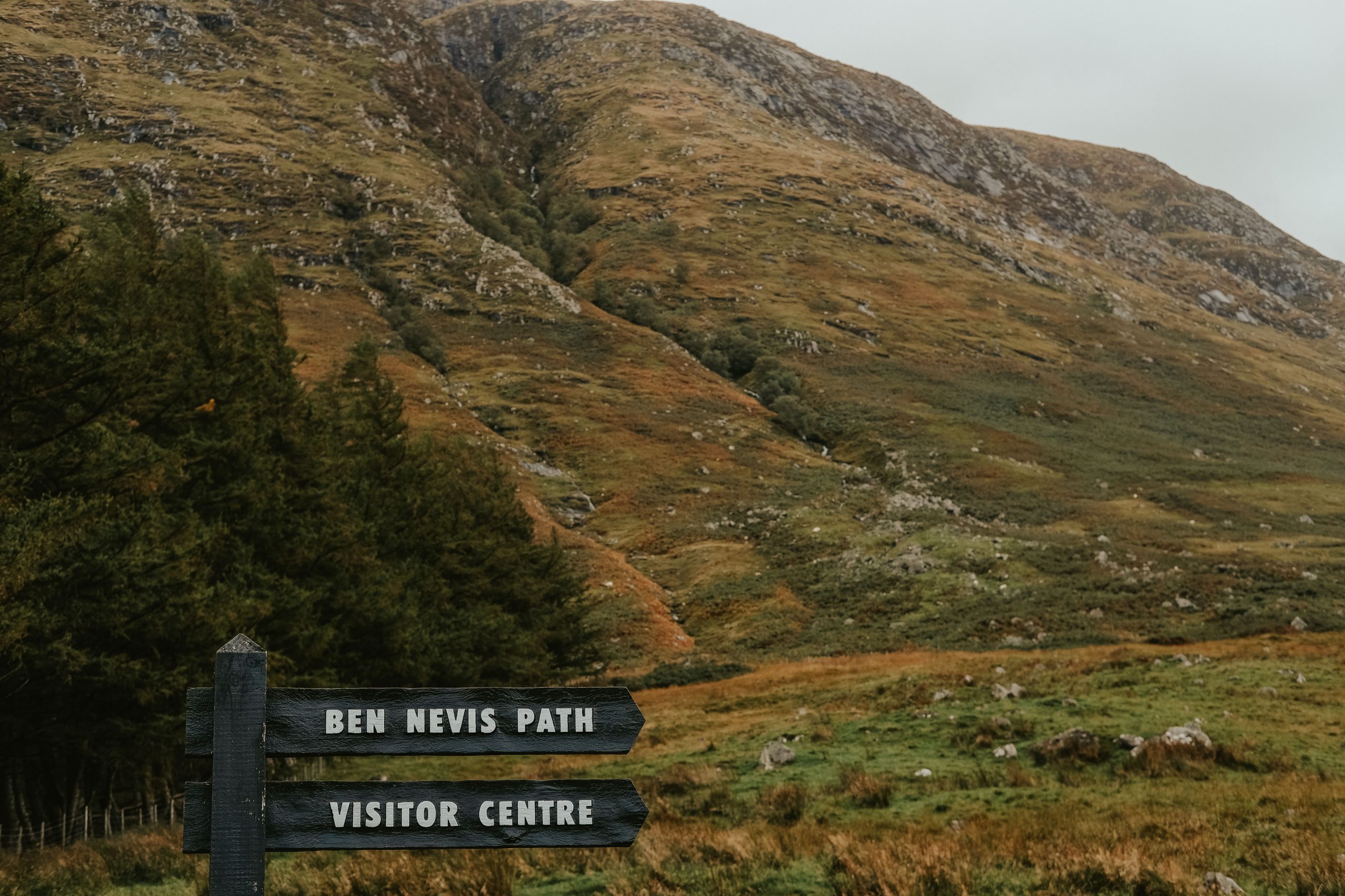 Climbing Ben Nevis trail starting point