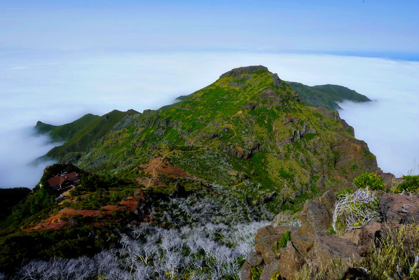 The beautiful mountains in Madeira covered in gorgeous cloud