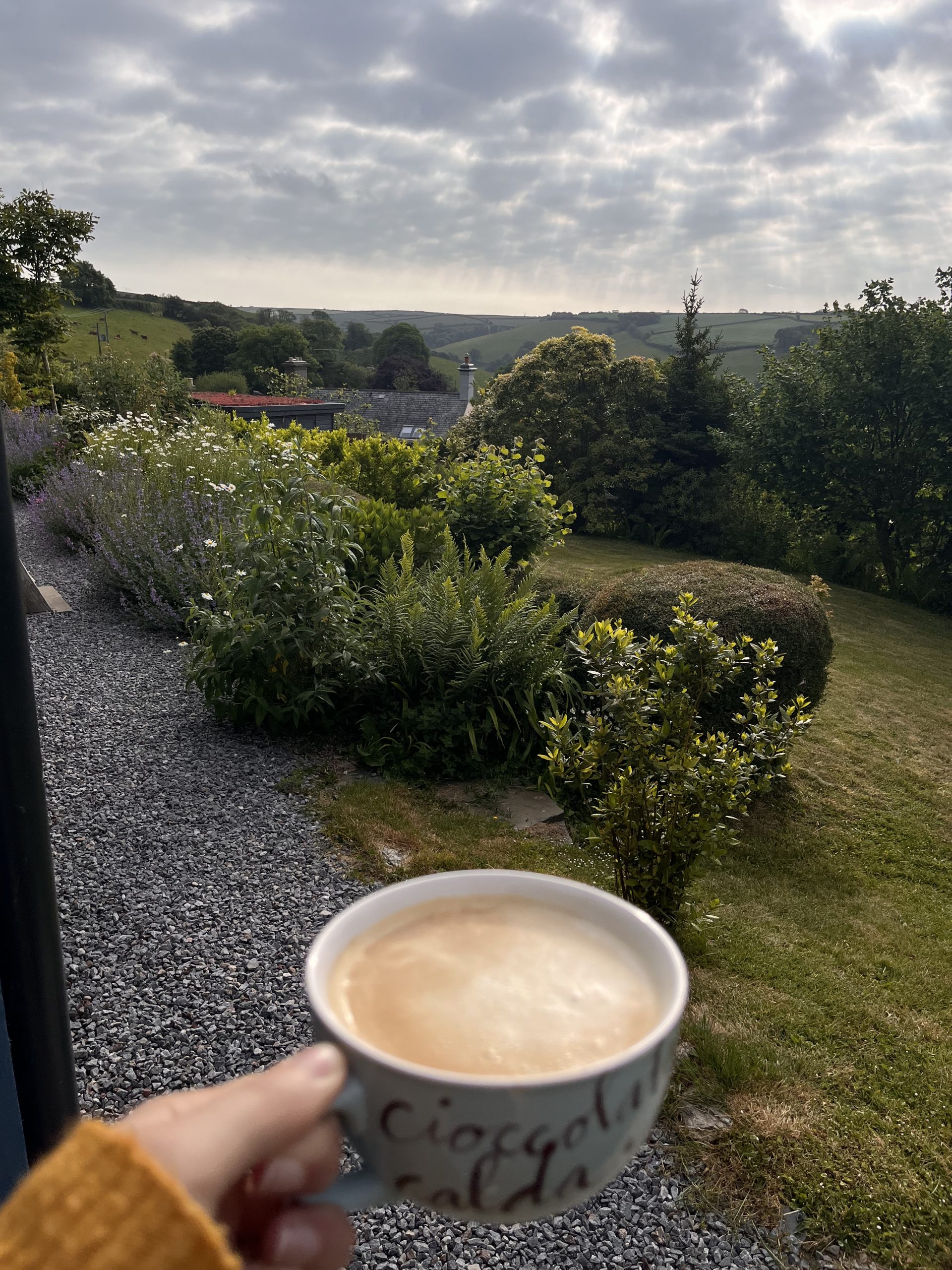 Coffee with a view at Bowden woods - one of the best places to stay in Devon