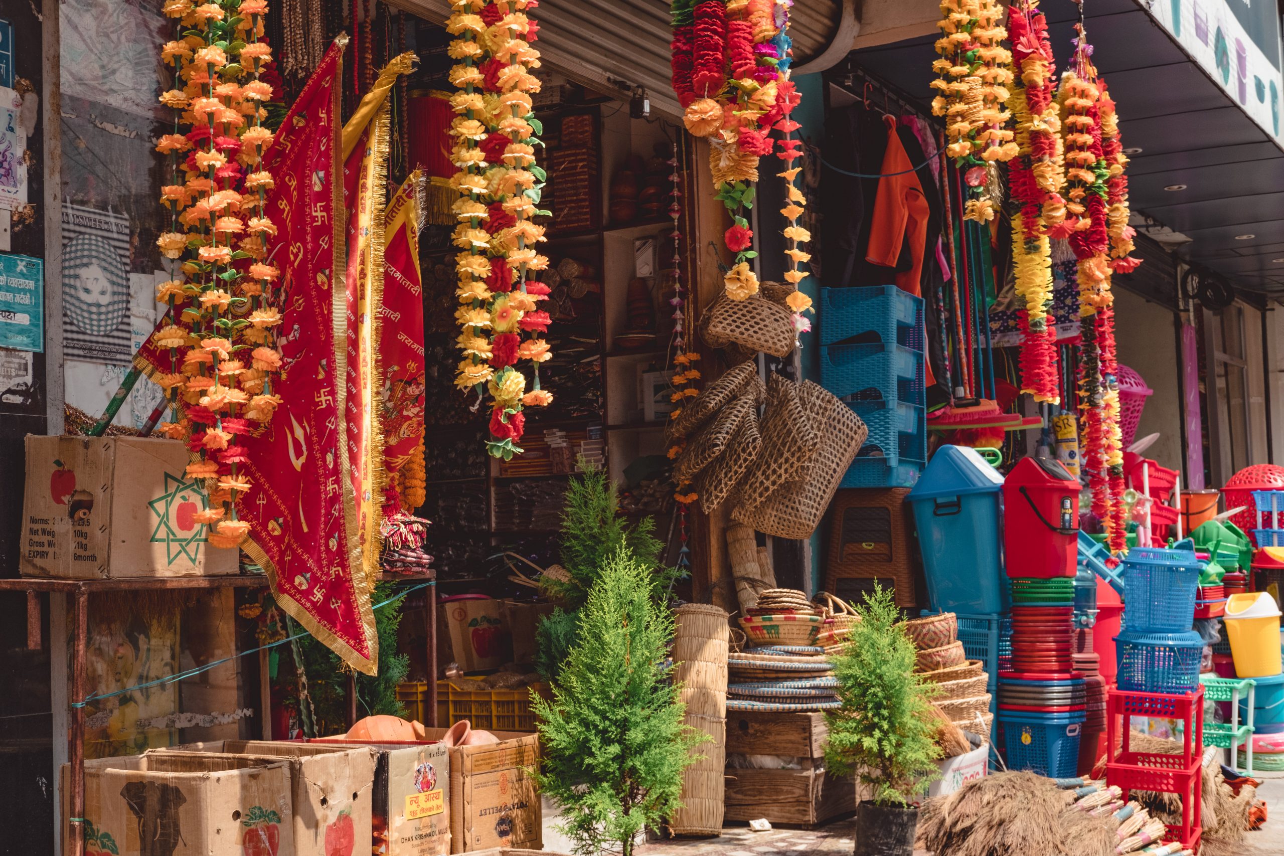 Colourful products in Nepal