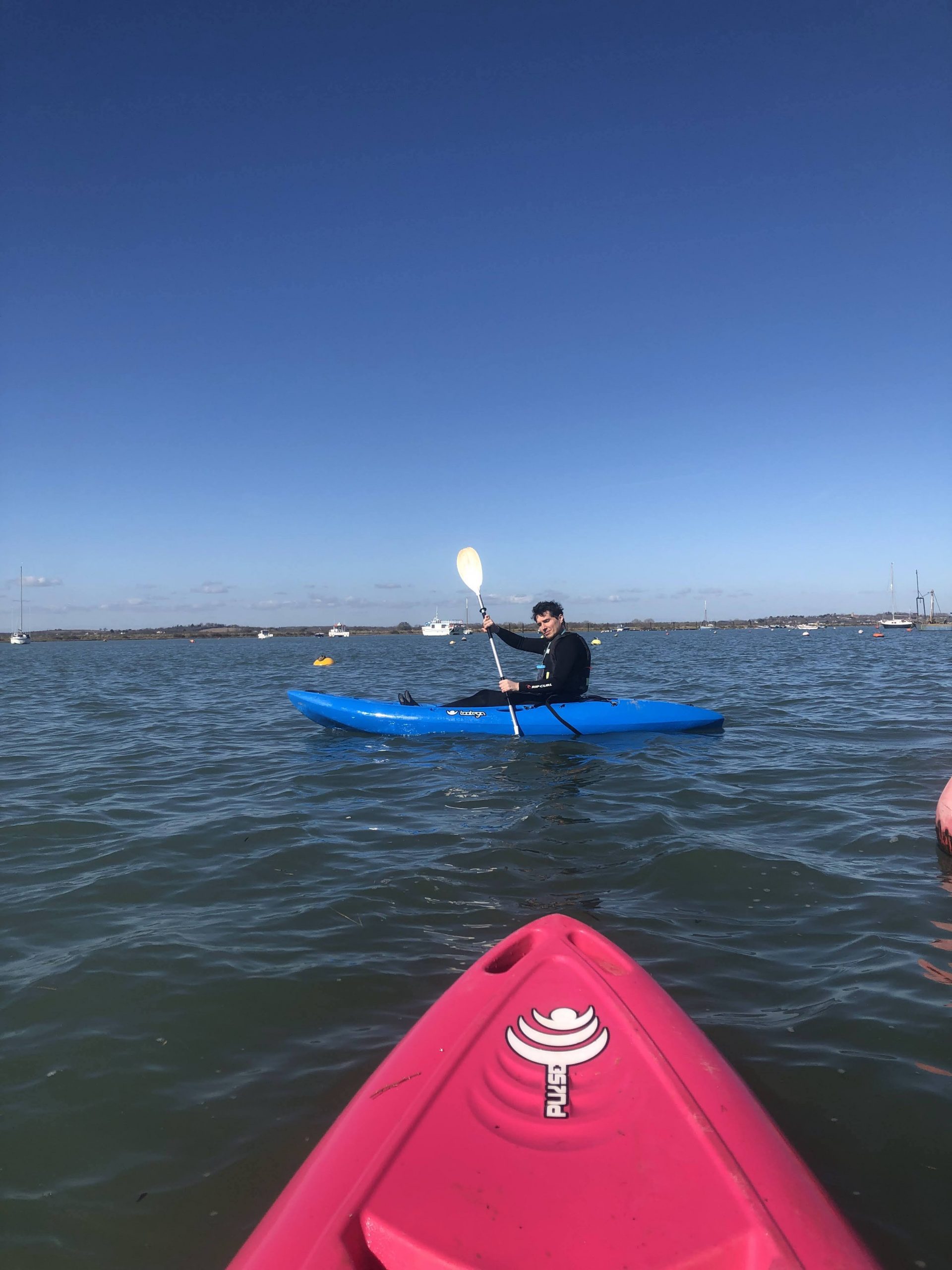 Cory and G kayaking in essex