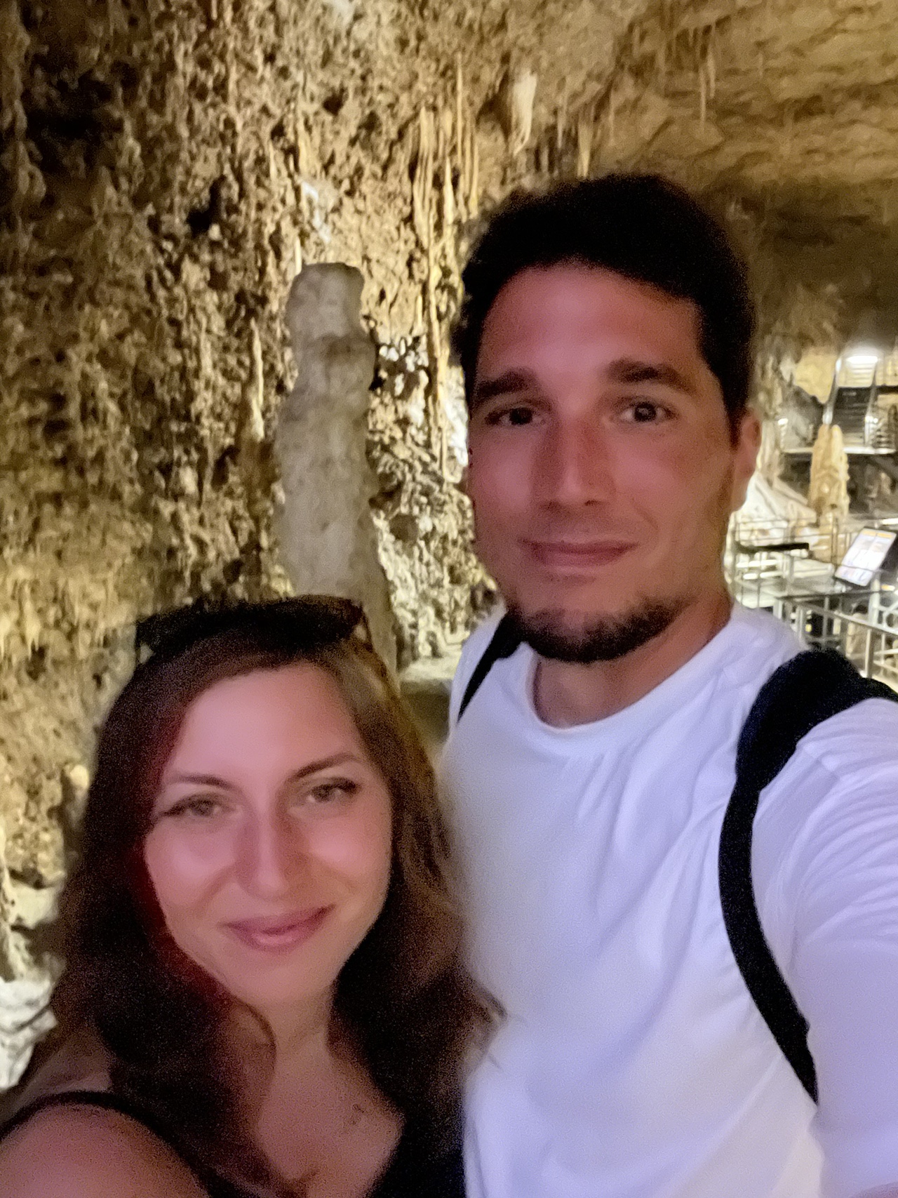 Cory and Greg from You Could Travel in gyokusendo cave Okinawa