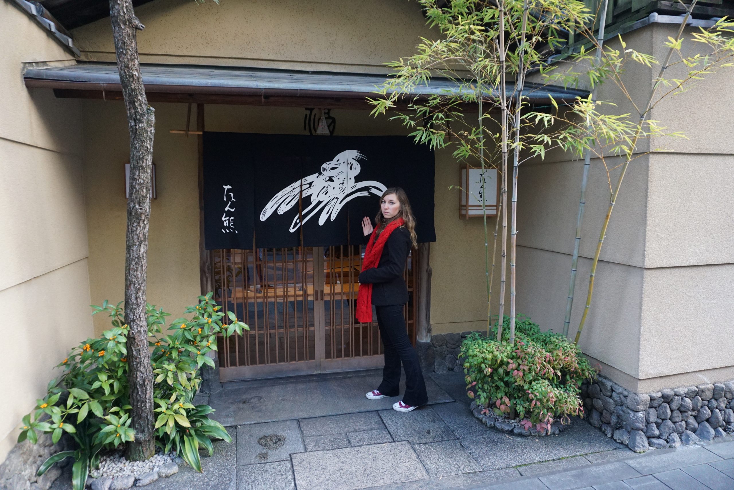 Cory embracing January in Kyoto