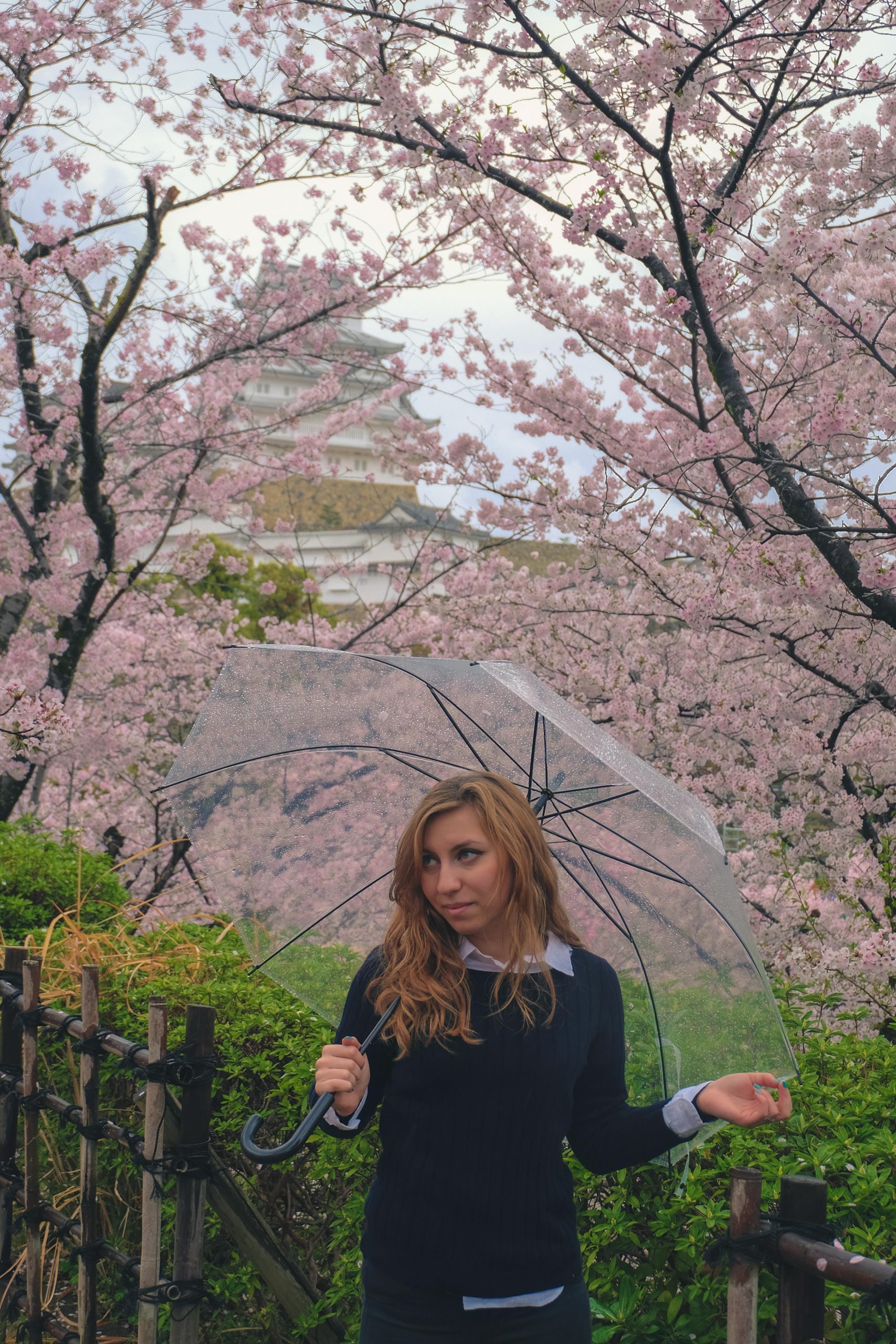Cory enjoying her time in Himeji during the sakura season