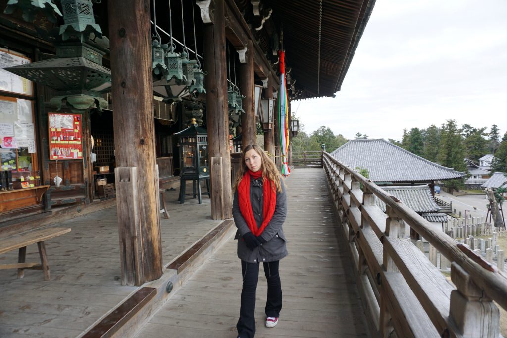 Cory from You Could Travel exploring the Nara shrines and temples