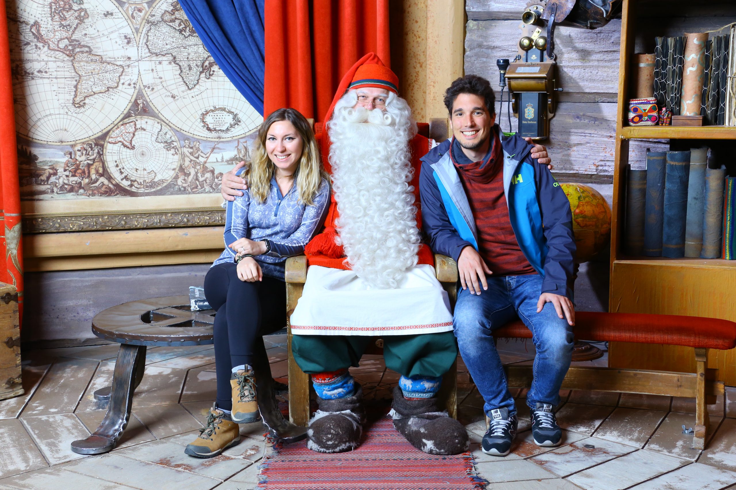 Cory and G visiting Santa Claus in Rovaniemi