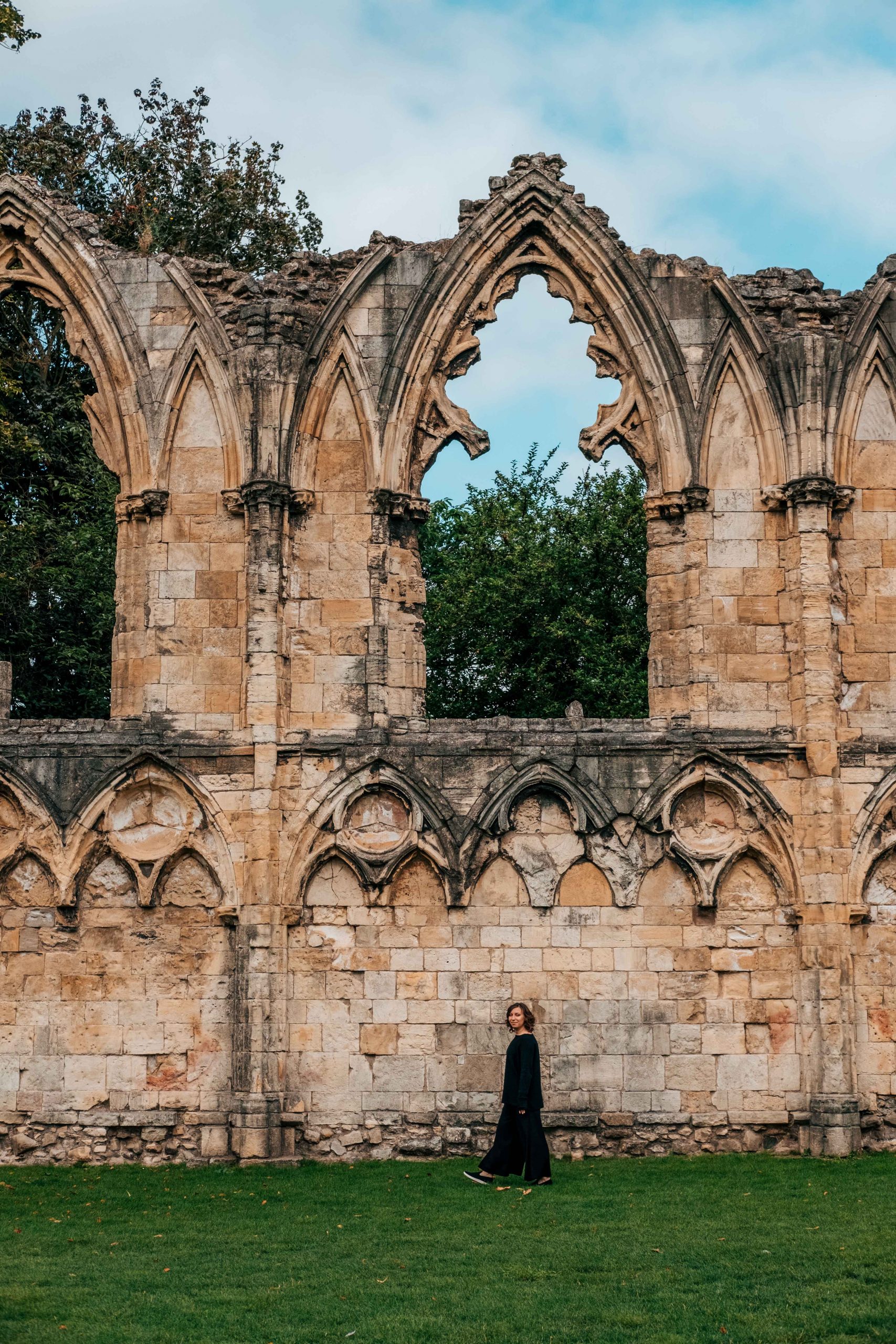 Cory in front of ruins in York England