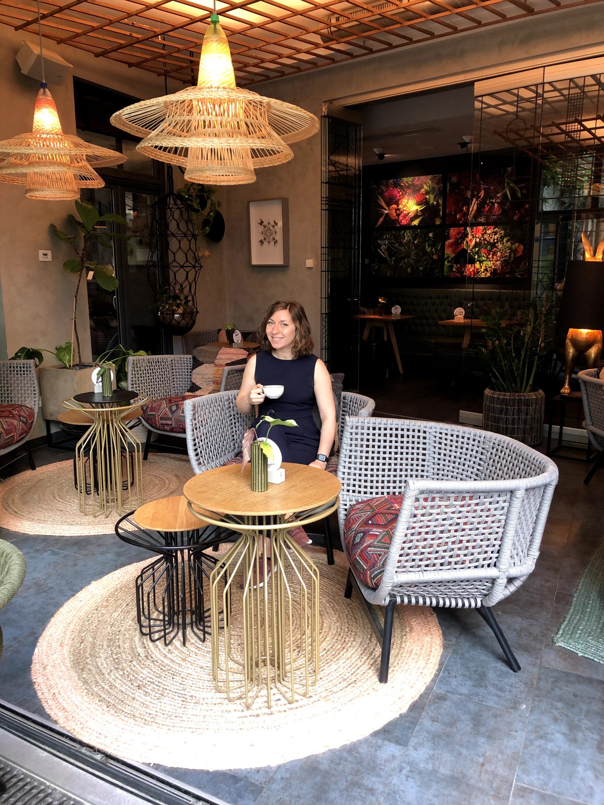Cory taking her coffee in the morning in the Circus Hotel Berlin Cory taking her coffee in the morning in the Circus Hotel Berlin