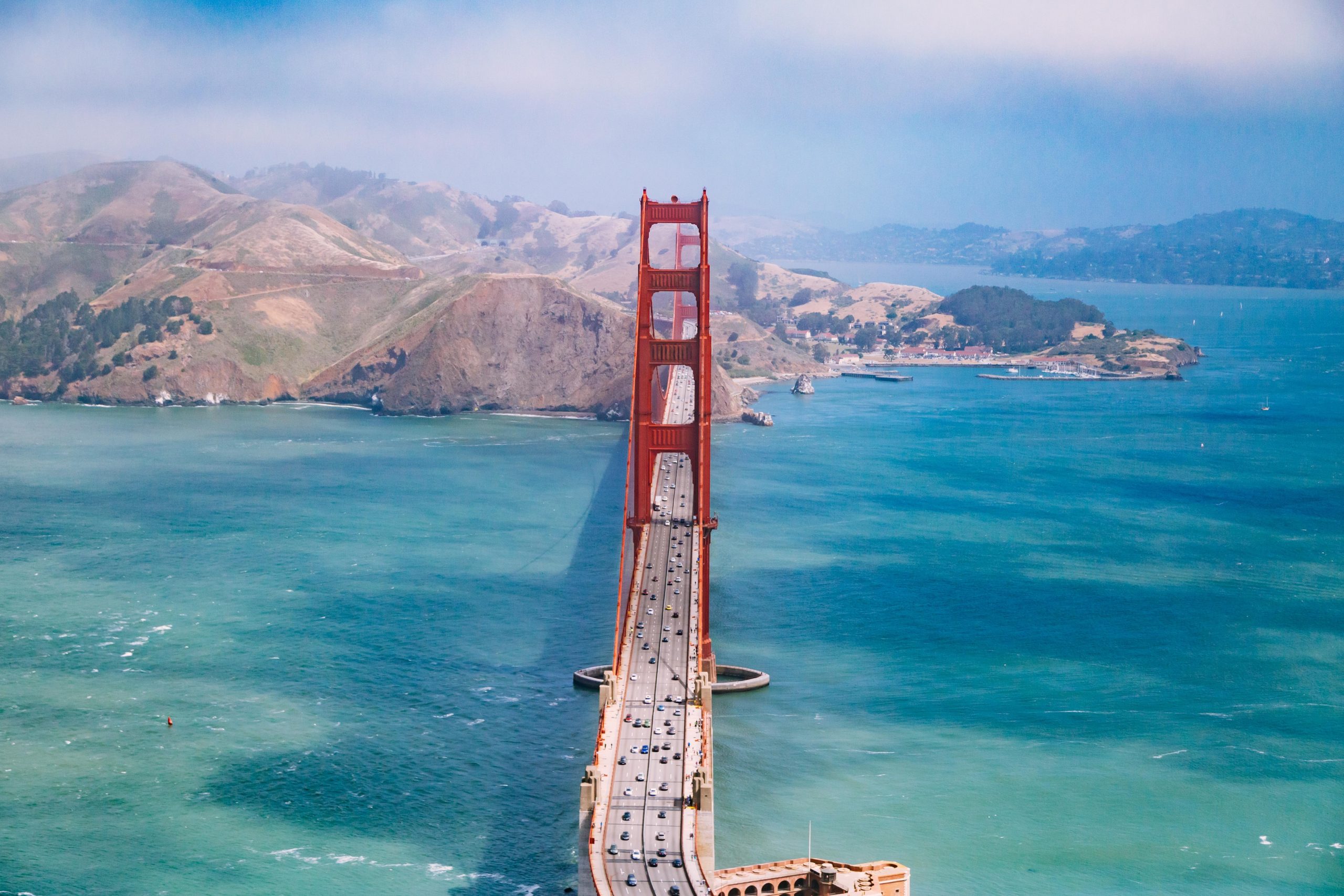 Crossing the golden gate bridge for day trips from San Francisco