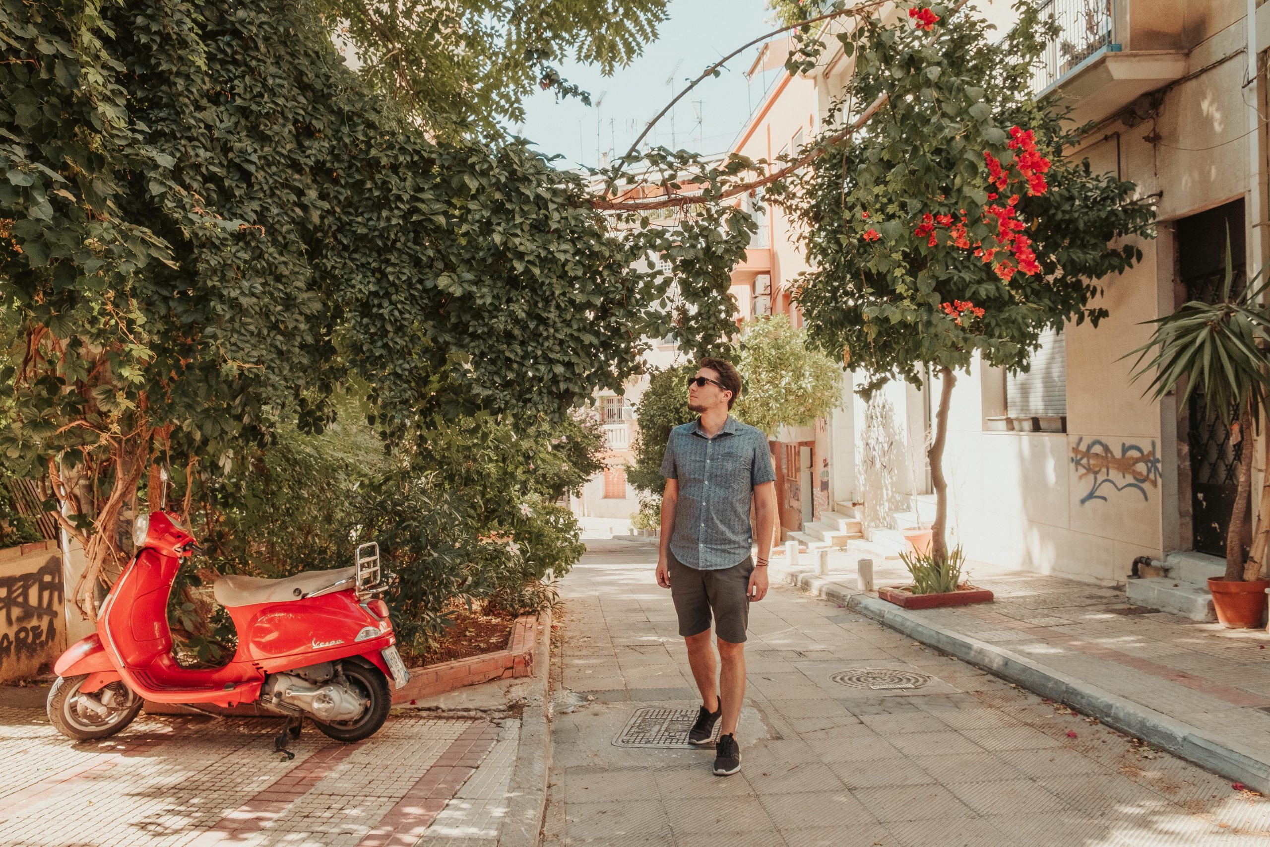 Cute residential streets in Athens