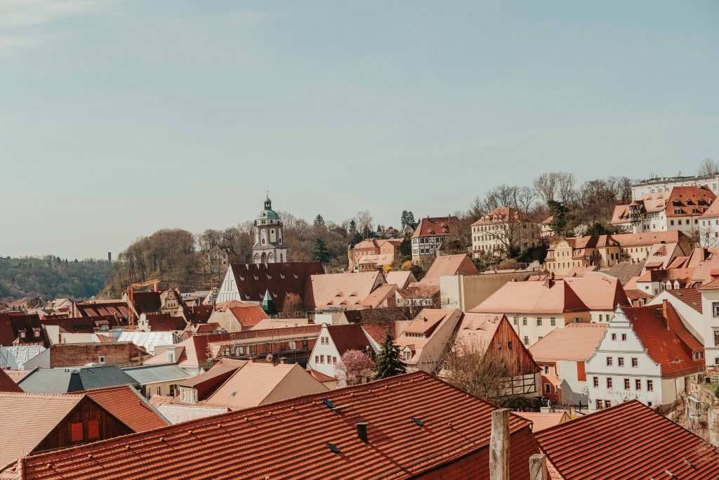 Cute roof tops in Meissen Germany as seen from above
