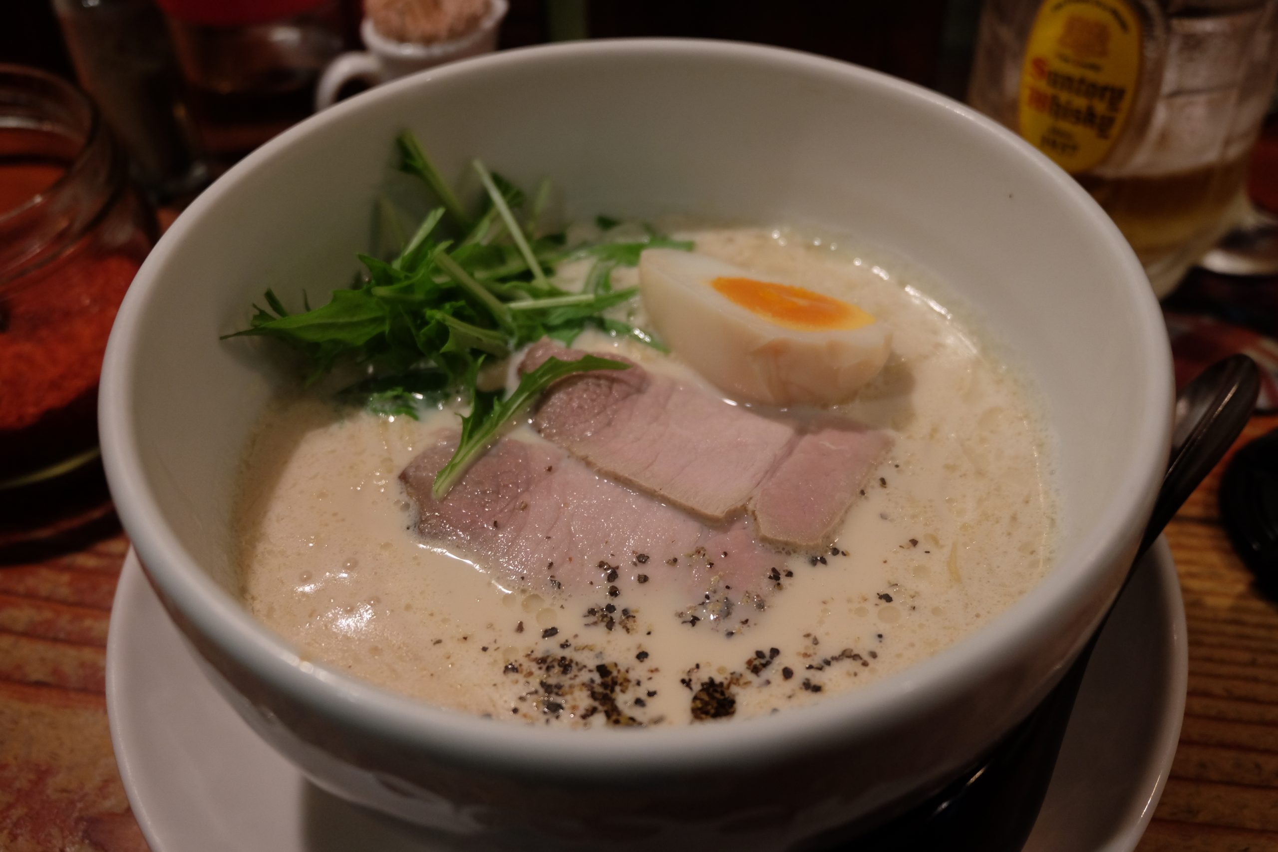 Delicious milky ramen at Koba&More in Himeji