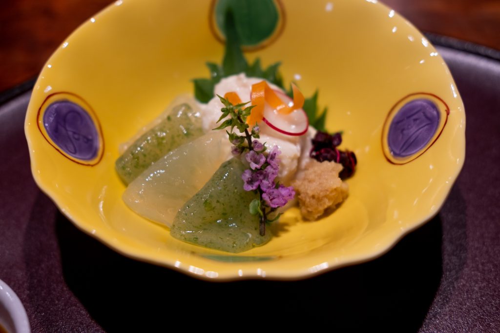 One dish as part of many during our kaiseki course in Kyoto