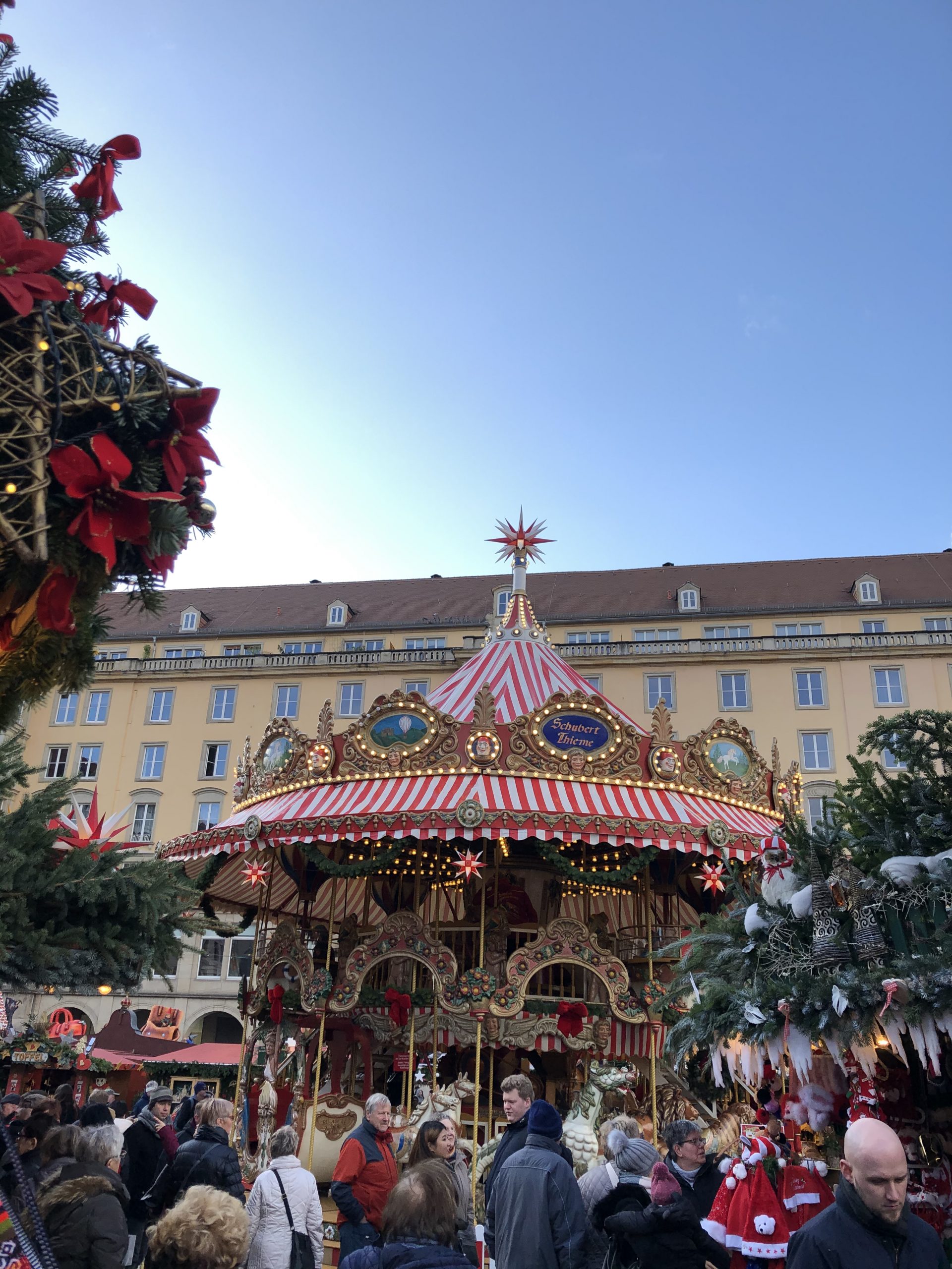 Dresden Xmas market on a sunny day