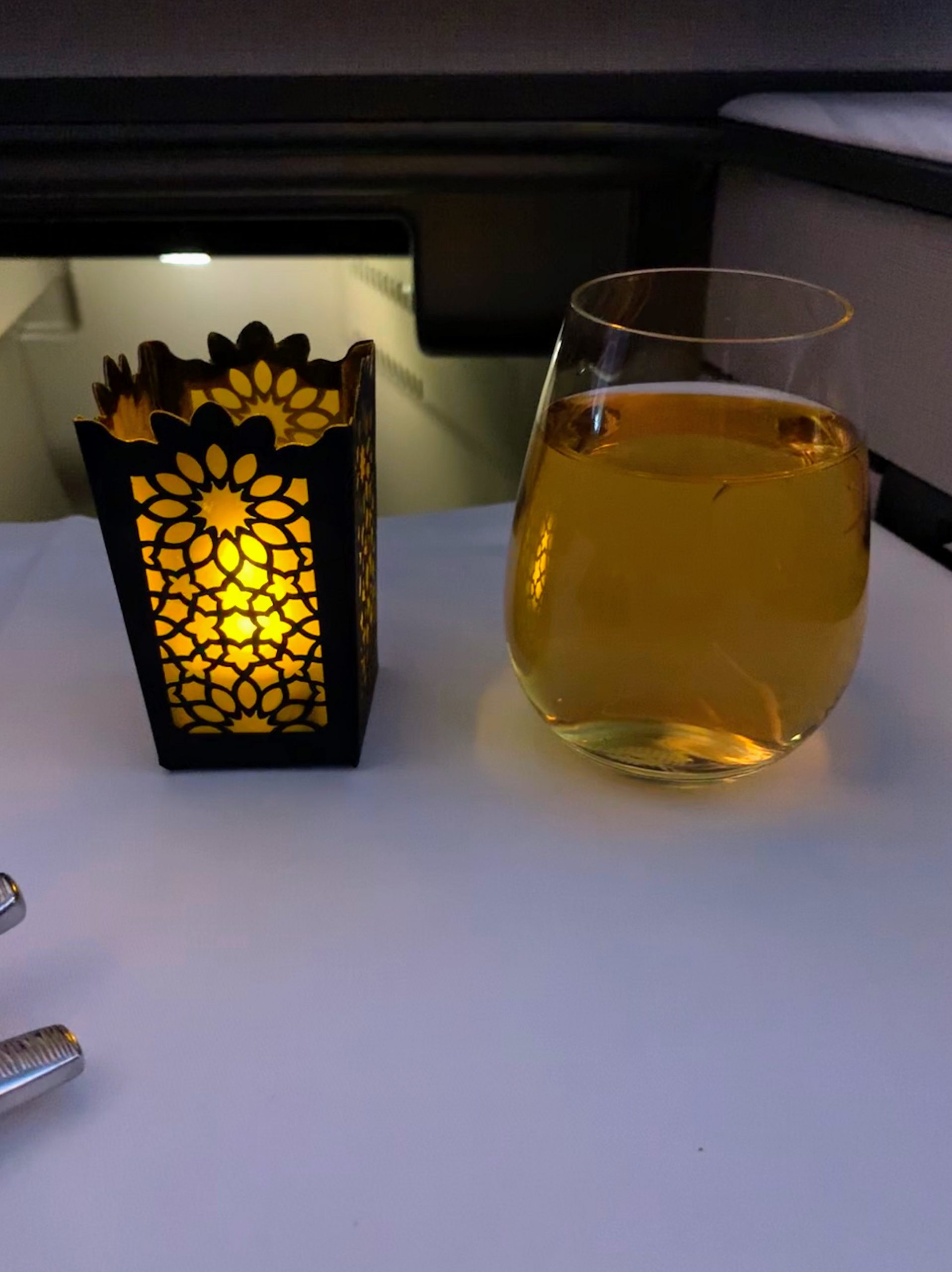 Dinner with Candle light in Qatar Airways
