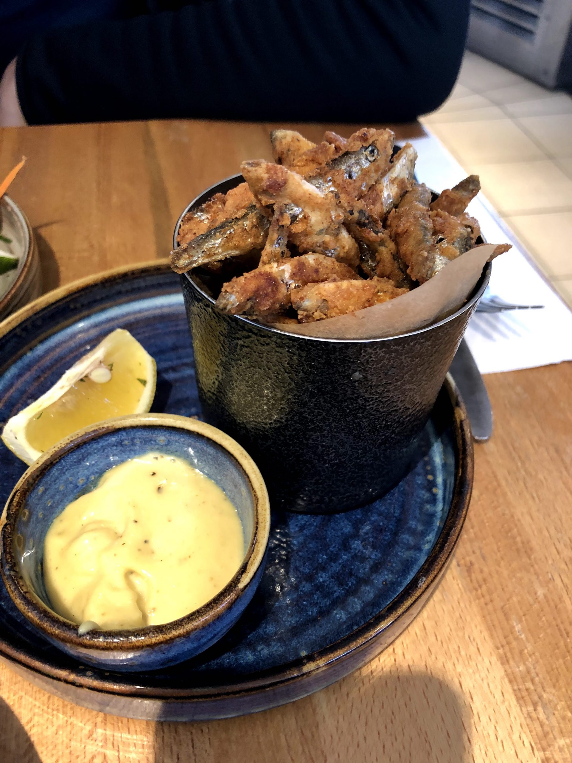 Delicious whitebait in St Ives