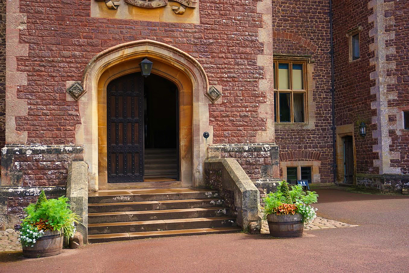 English castle Dunster medieval main entrance English castle Dunster medieval main entrance