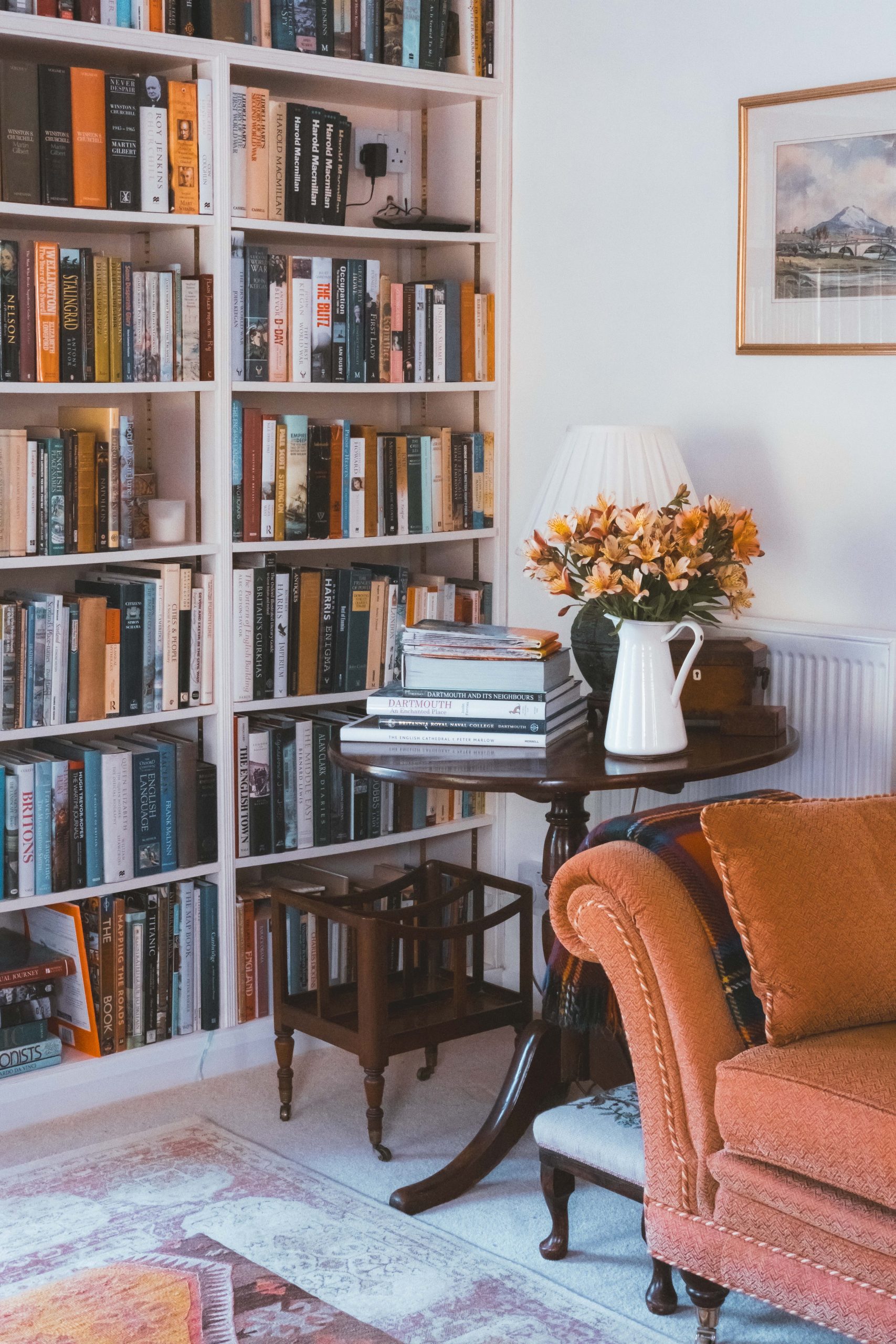 English library full of books at Bowden Croft