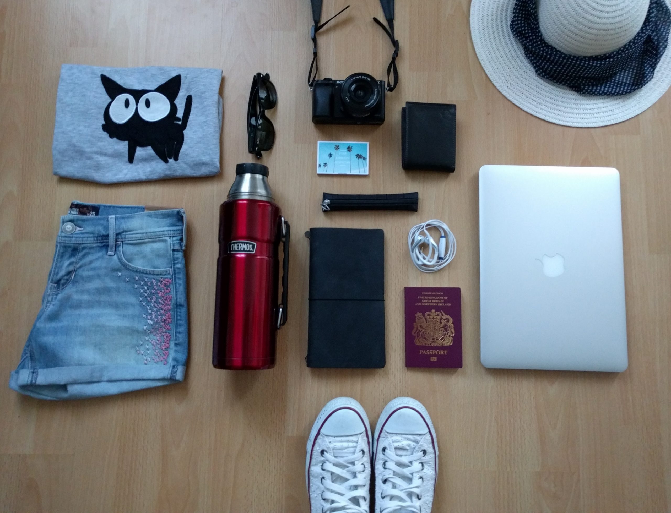 Essential packing list for anywhere we go so we can work remotely on the laptop