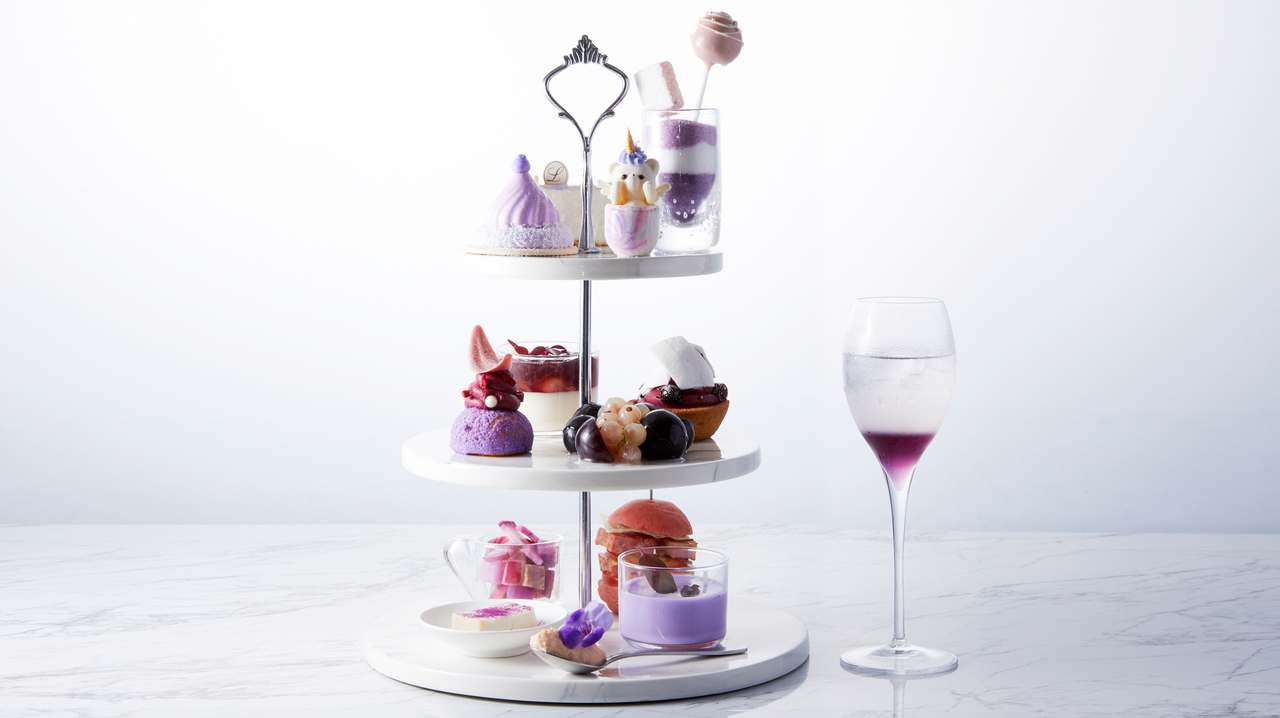 Fantastic purple high tea in Tokyo: Image credit Lounge Tokyo Le Musee