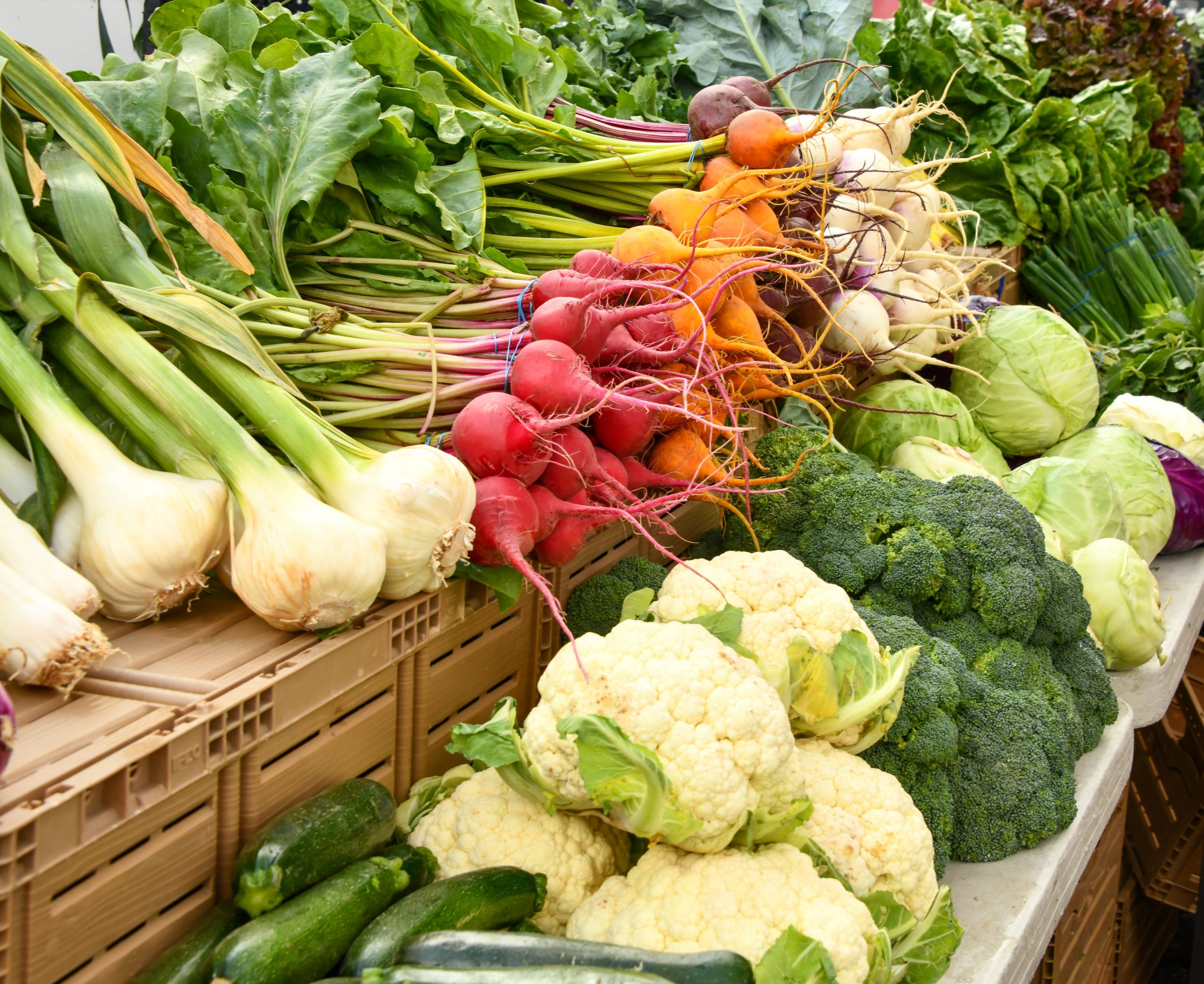 Fresh produce at the farmers market in Cornwall