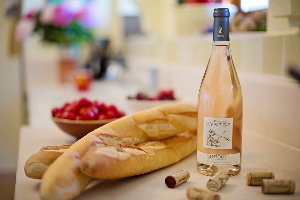 French Brunch Nice Bread and Wine French Brunch Nice Bread and Wine