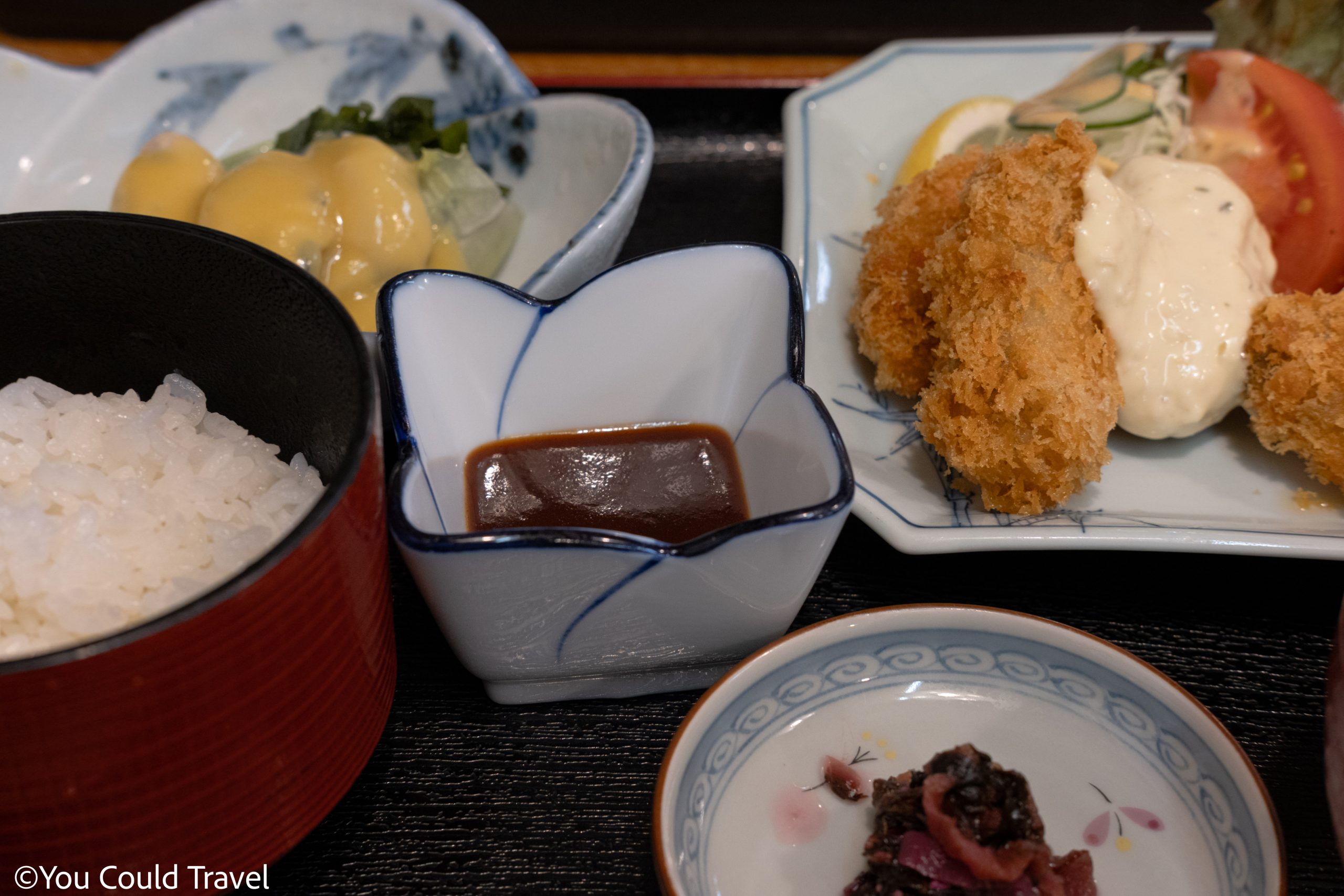 Fried oyster set on Miyajima island